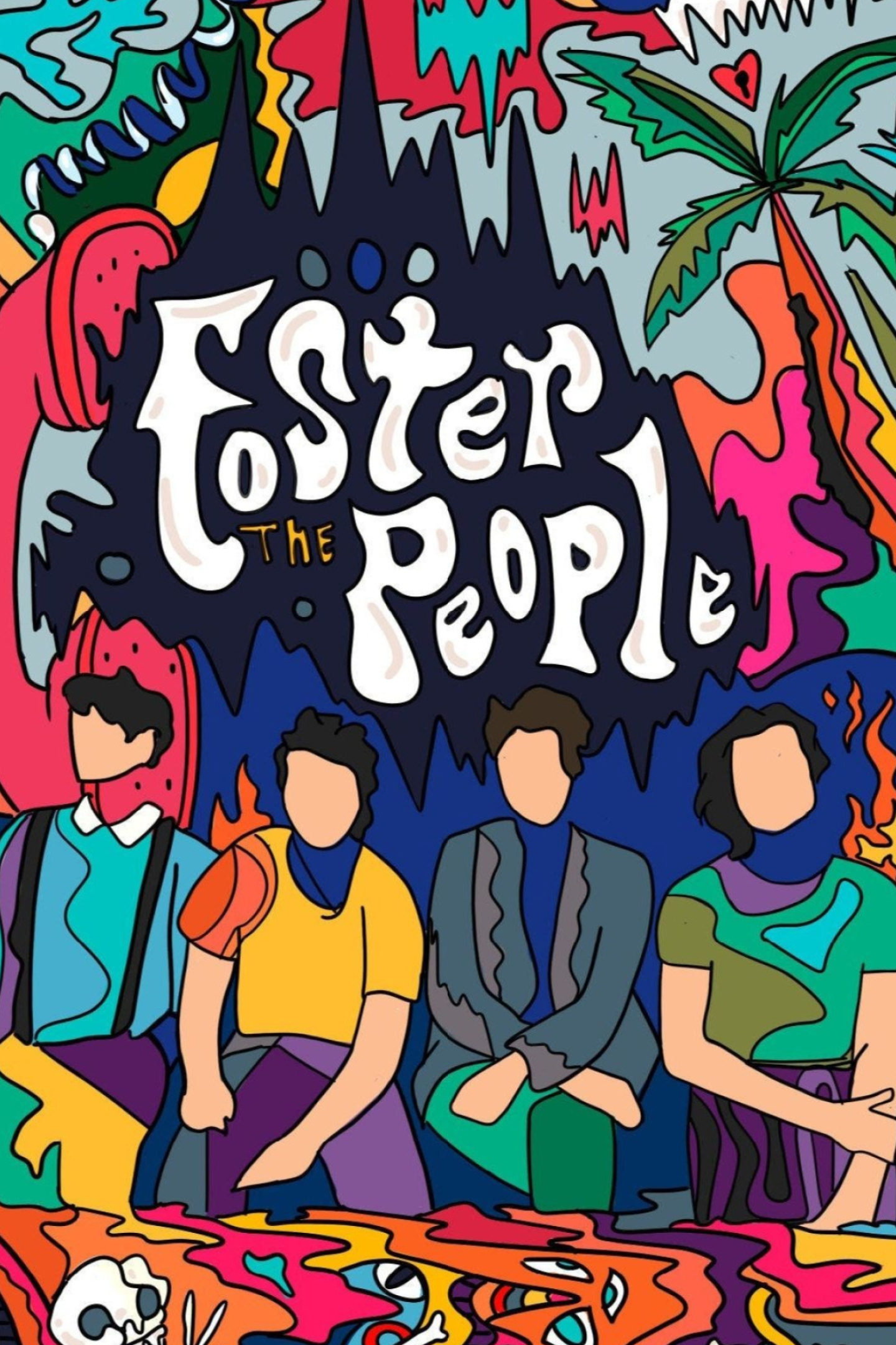 Foster The People fan art, Digital poster download, Artistic expressions, Music-inspired design, 1440x2160 HD Phone