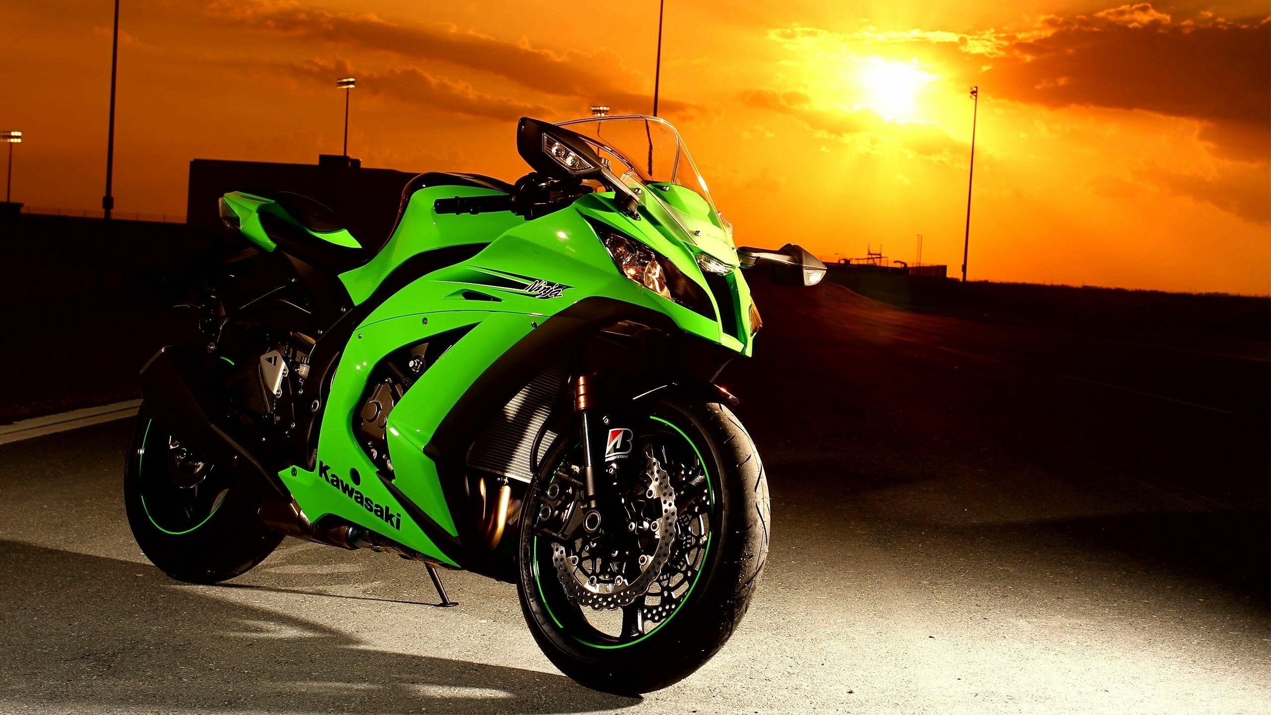 Kawasaki Ninja ZX: Bike series from the Japanese manufacturer, Motor vehicle. 2560x1440 HD Background.