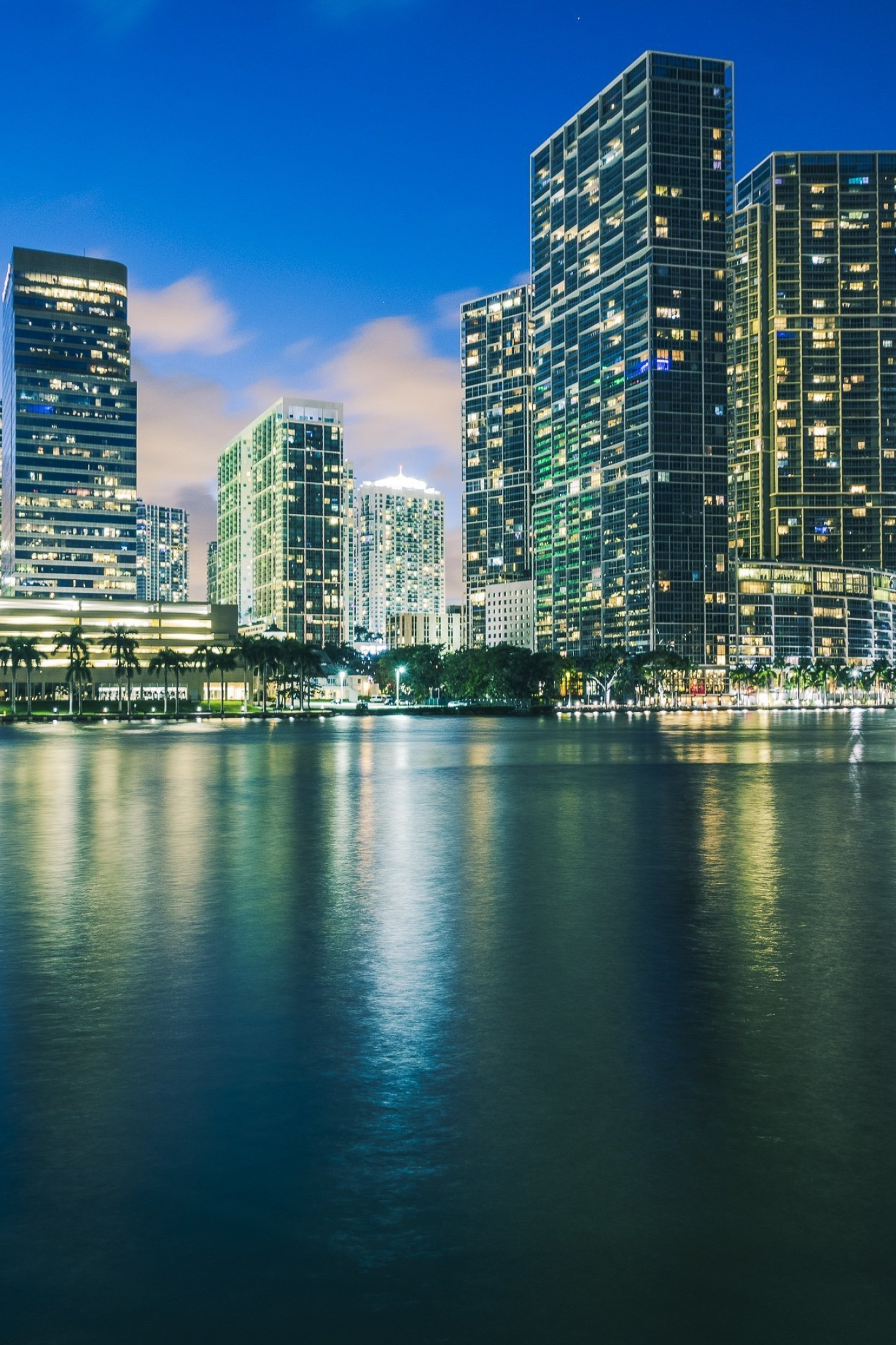 Miami Skyline, Brickell district, Stunning view, 1370x2050 HD Phone
