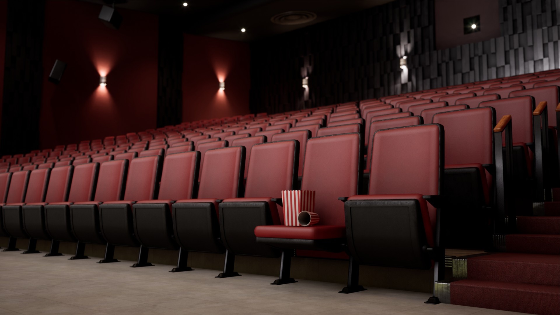 Movie theater props, Realistic designs, Set decorations, Immersive experience, 1920x1080 Full HD Desktop