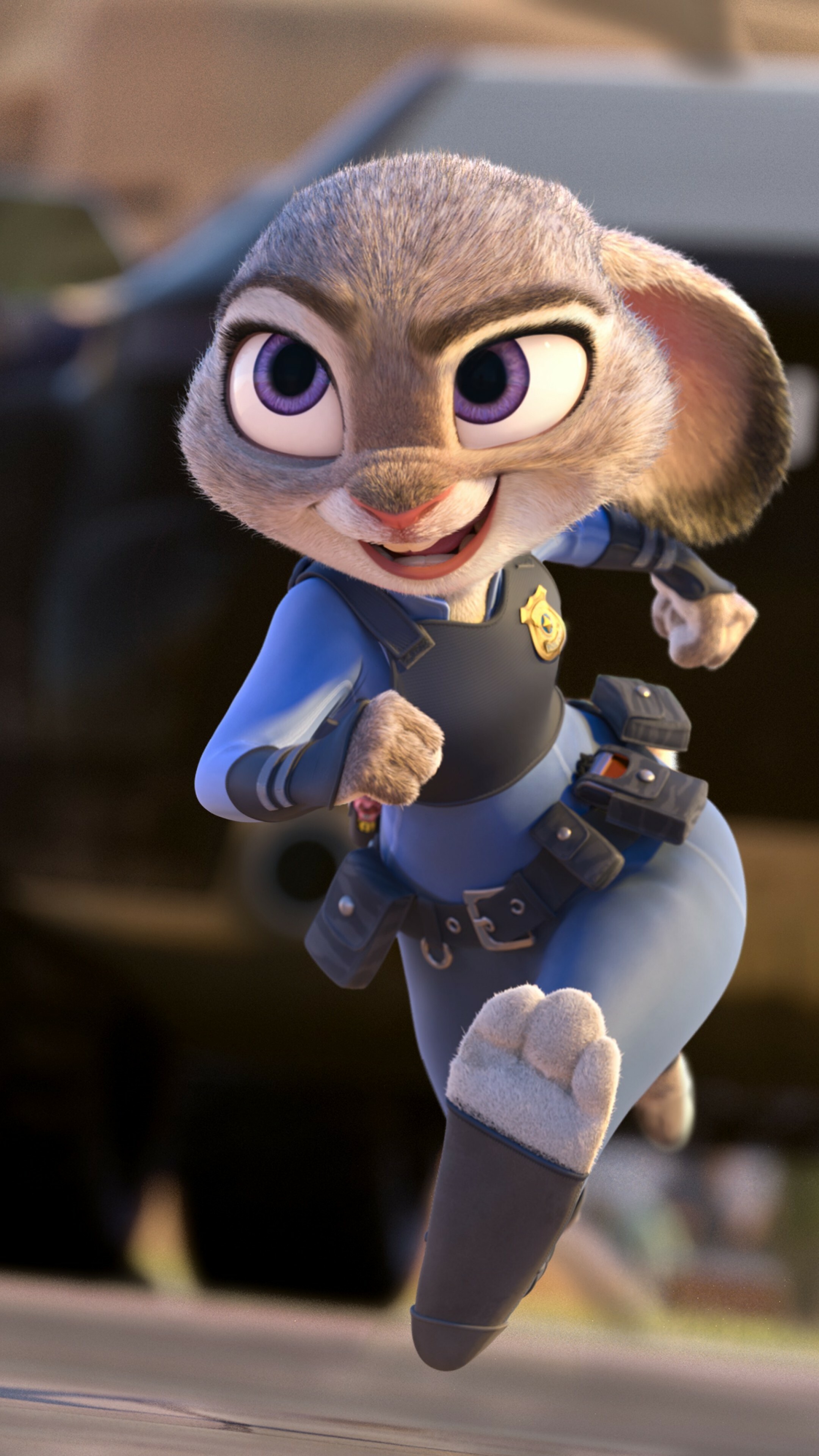Zootopia: A young optimistic rabbit from Bunnyburrow who is a newly appointed member of the Police Department assigned to the 1st Precinct. 2160x3840 4K Wallpaper.