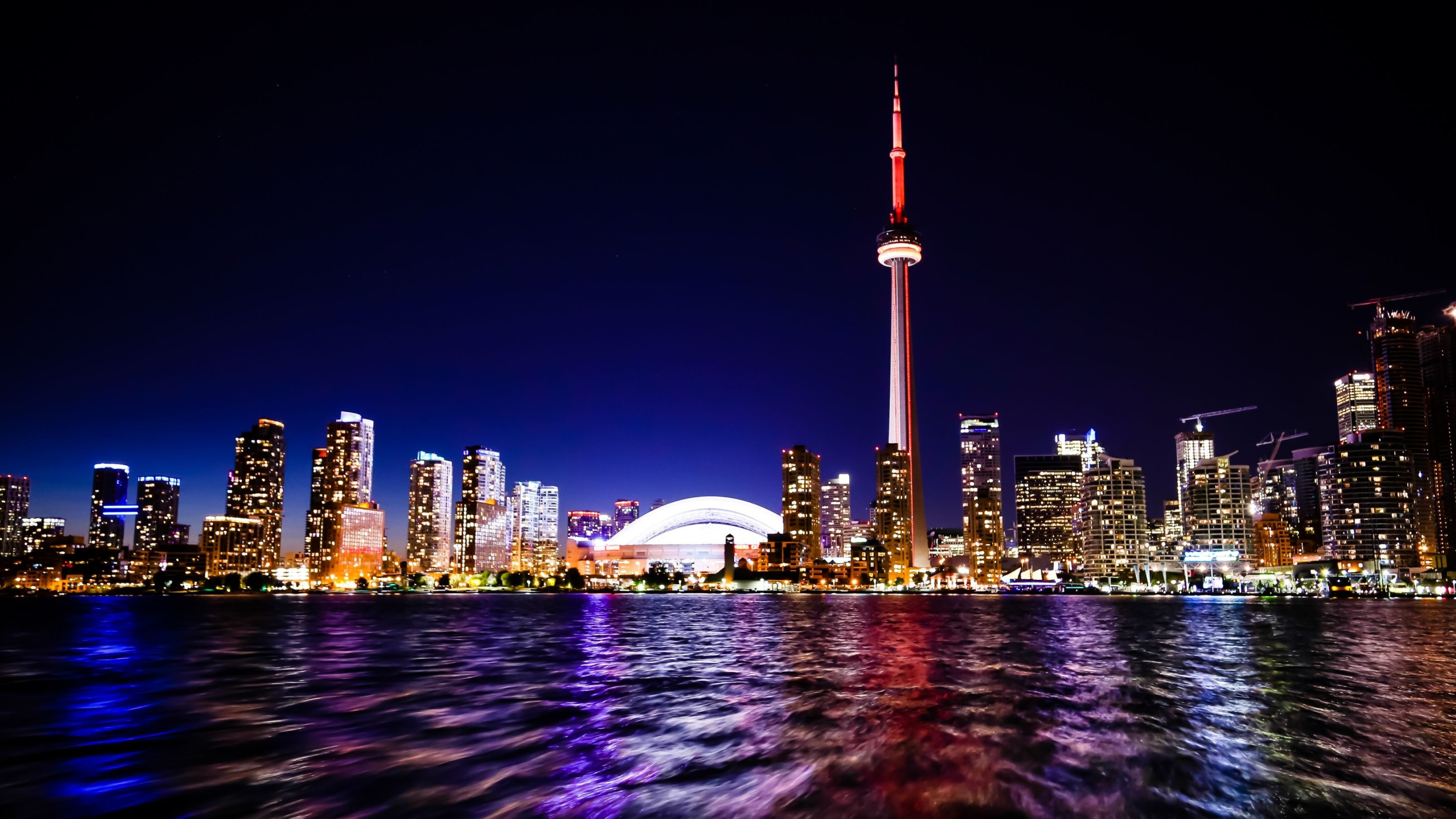 CN Tower, Canada, Downtown wallpapers, Downtown backgrounds, 3560x2000 HD Desktop