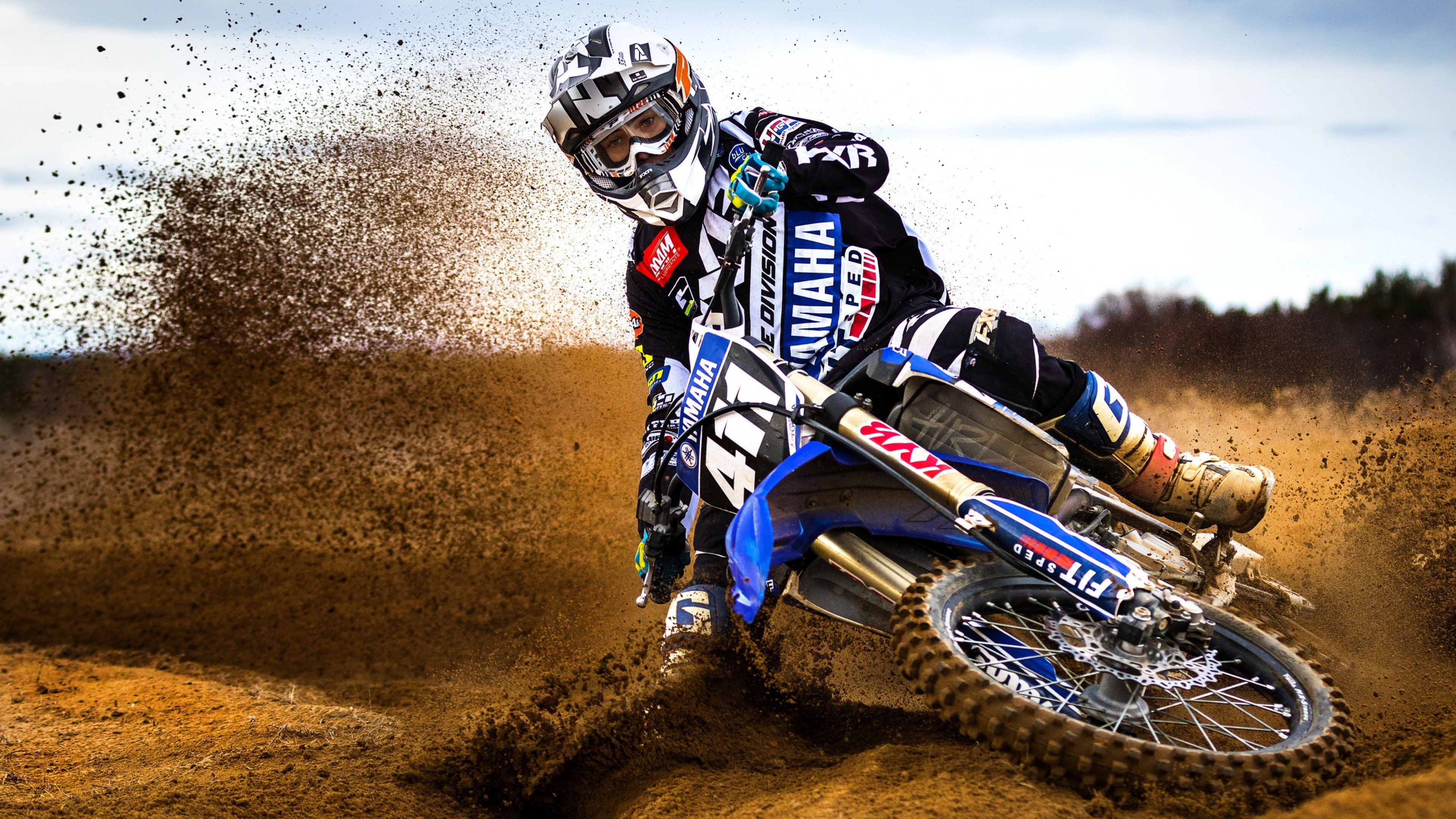 Motocross: Races Always Holding On Enclosed Off-Road Circuits, Motorcycling. 3840x2160 4K Background.