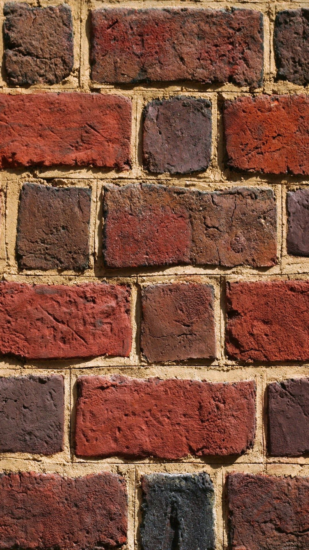 Minimalistic brick wall, Red brutal texture, HD iPhone, Plus wallpaper, 1080x1920 Full HD Handy