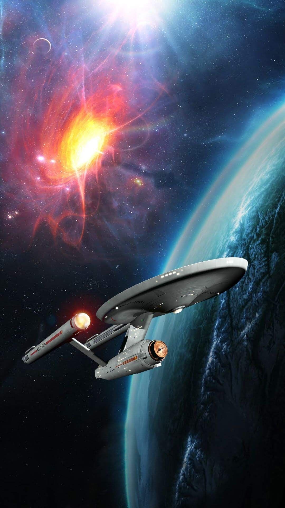 Star Trek starships, Artistic portrayals, Starfleet armada, Captivating artwork, 1080x1920 Full HD Phone