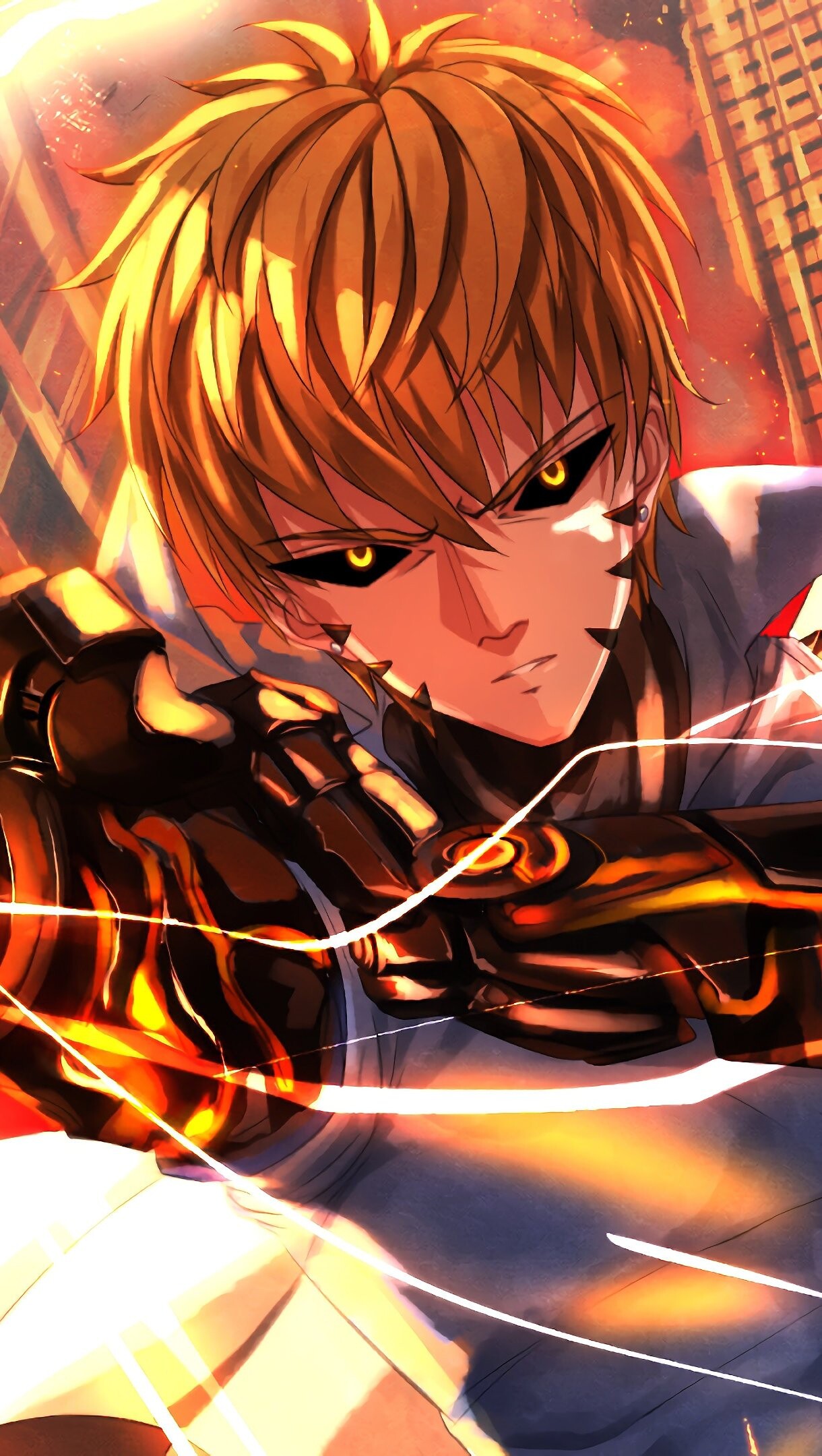 Genos: One Punch Man, Character that voiced by Kaito Ishikawa in the Japanese version. 1220x2160 HD Background.