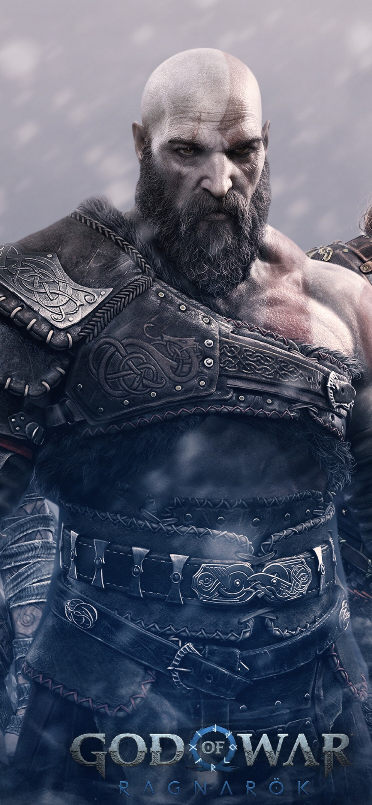 God of War: Ragnarok: The player explores the nine realms of Norse mythology. 1250x2690 HD Background.