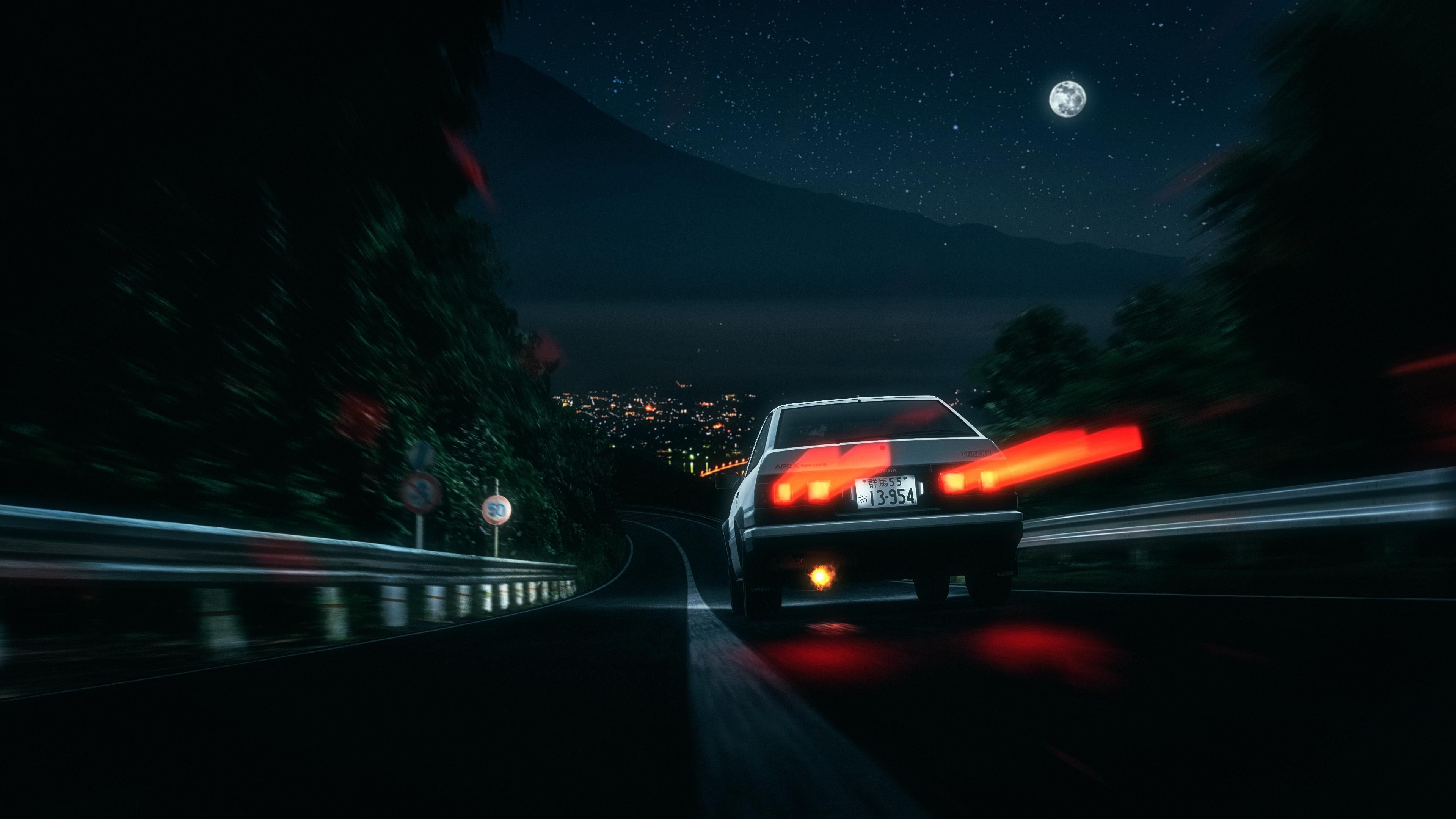 Initial D Anime, Initial D by Ray29rus, Cool car pictures, Stylish automotive artwork, 3840x2160 4K Desktop