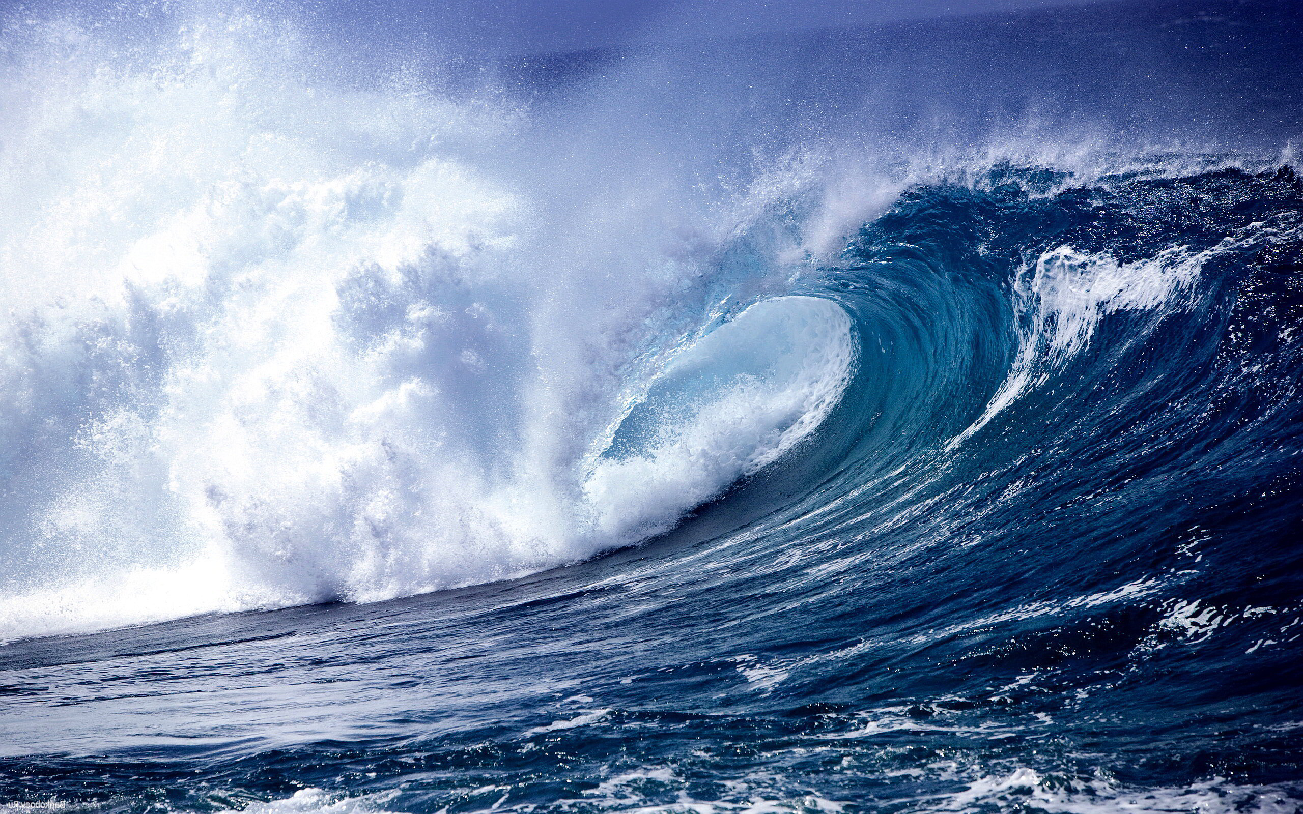 Ocean: Waves, The average depth is about 4 km, Wilderness. 2560x1600 HD Wallpaper.