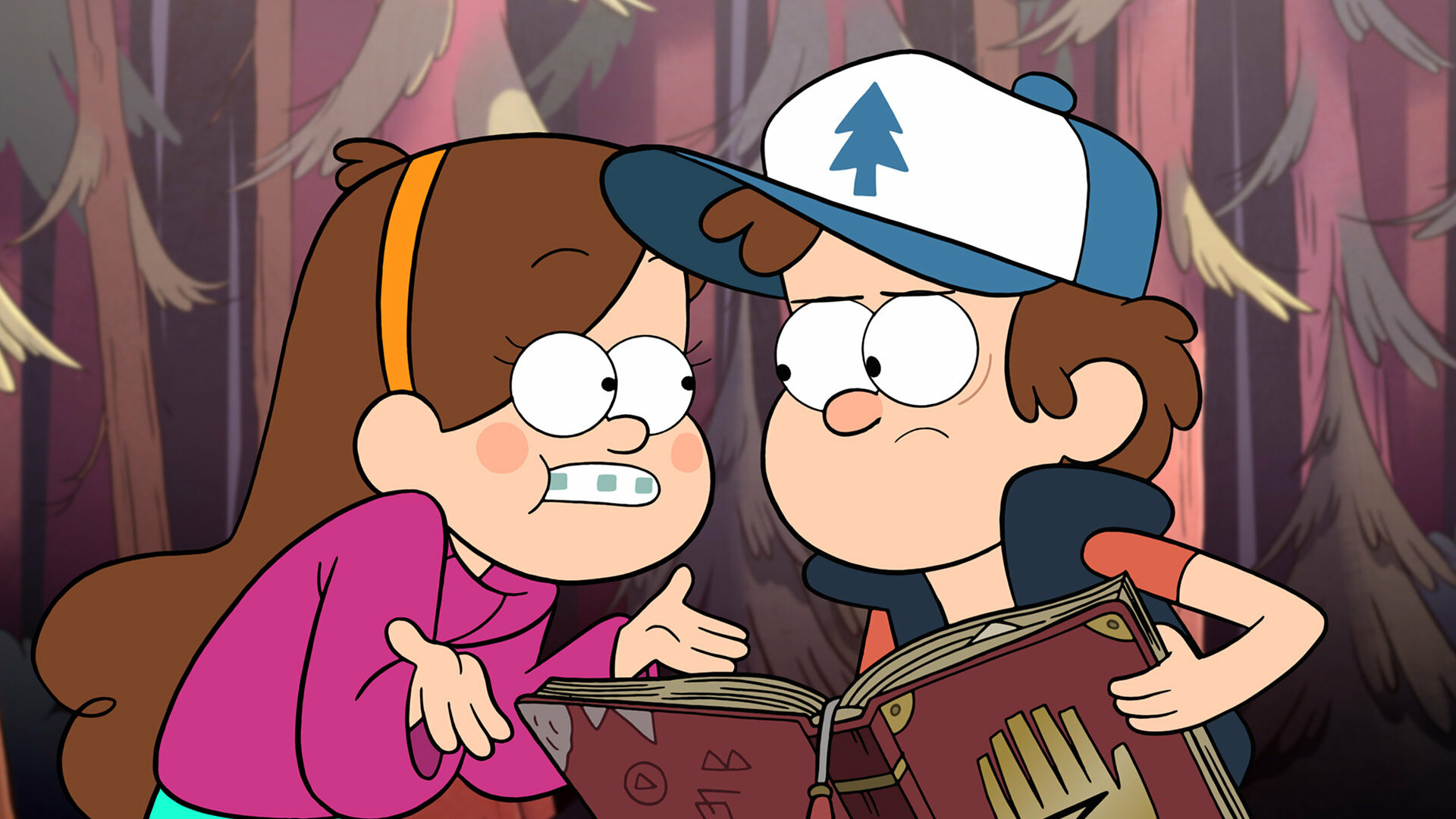 Gravity Falls: Dipper, appears in all the episodes of the series alongside Mabel Pines, his twin sister. 1920x1080 Full HD Background.