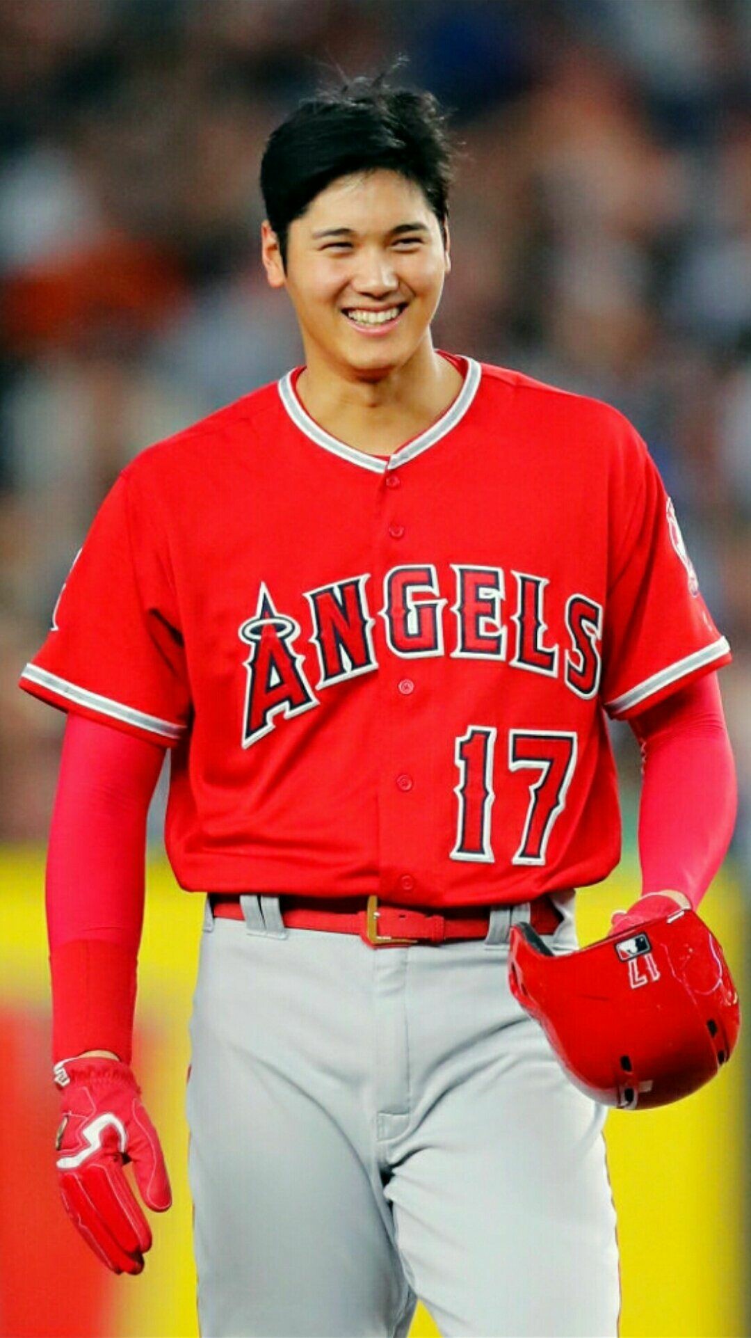 Shohei Ohtani: He agreed to a two-year $8.5 million contract with the Angels on February 8, 2021. 1080x1930 HD Background.