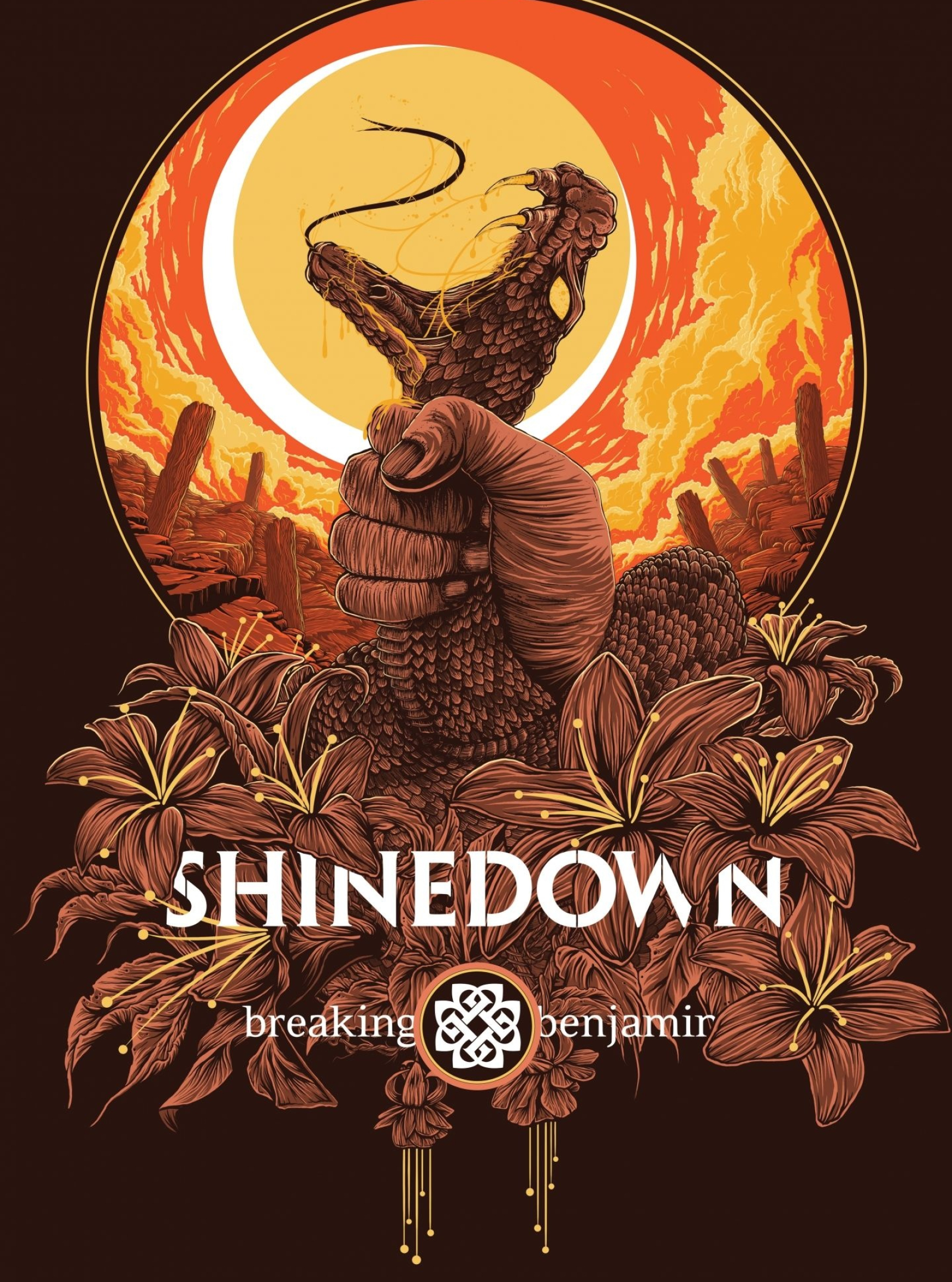 Breaking Benjamin, Shinedown tour, 2015 fall, Concert posters, 1600x2160 HD Phone
