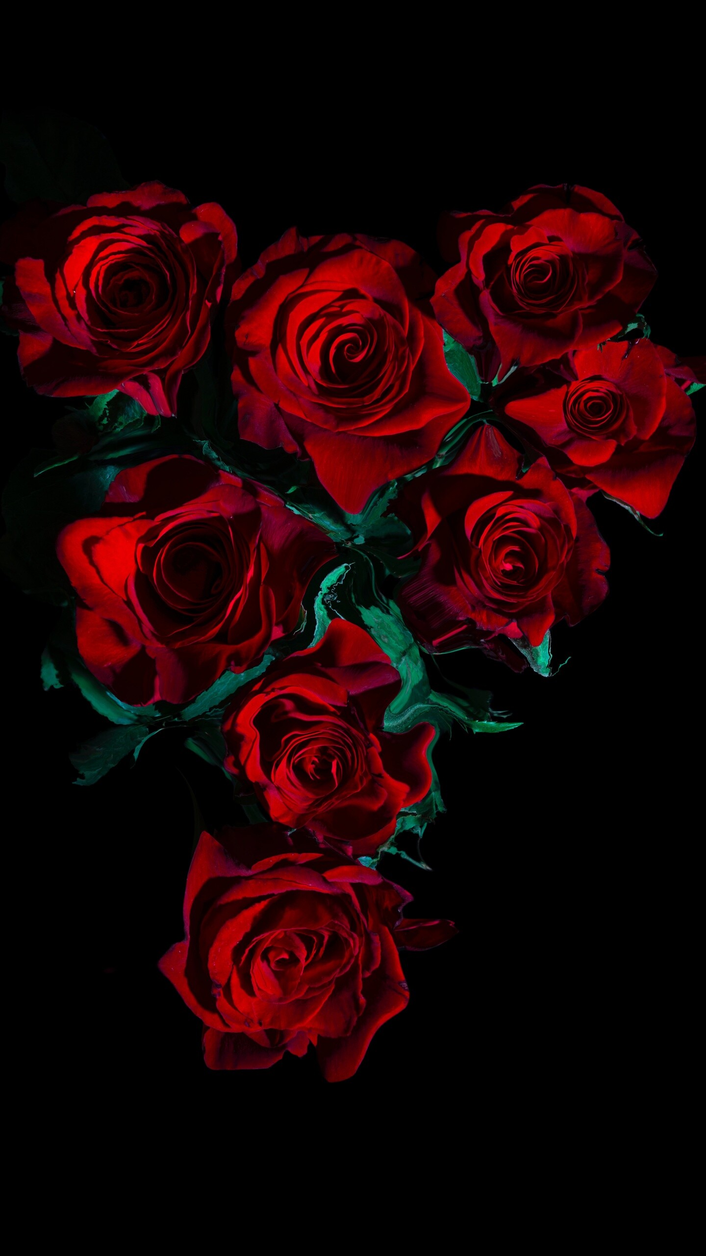 Flower Bouquet: Hybrid tea rose, Flowers picked and fastened together in a bunch. 1440x2560 HD Background.