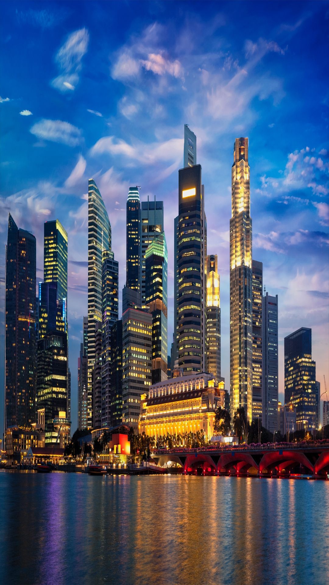 Singapore Skyline, Stock photos, Singapore cityscape, High rise buildings, 1080x1920 Full HD Phone