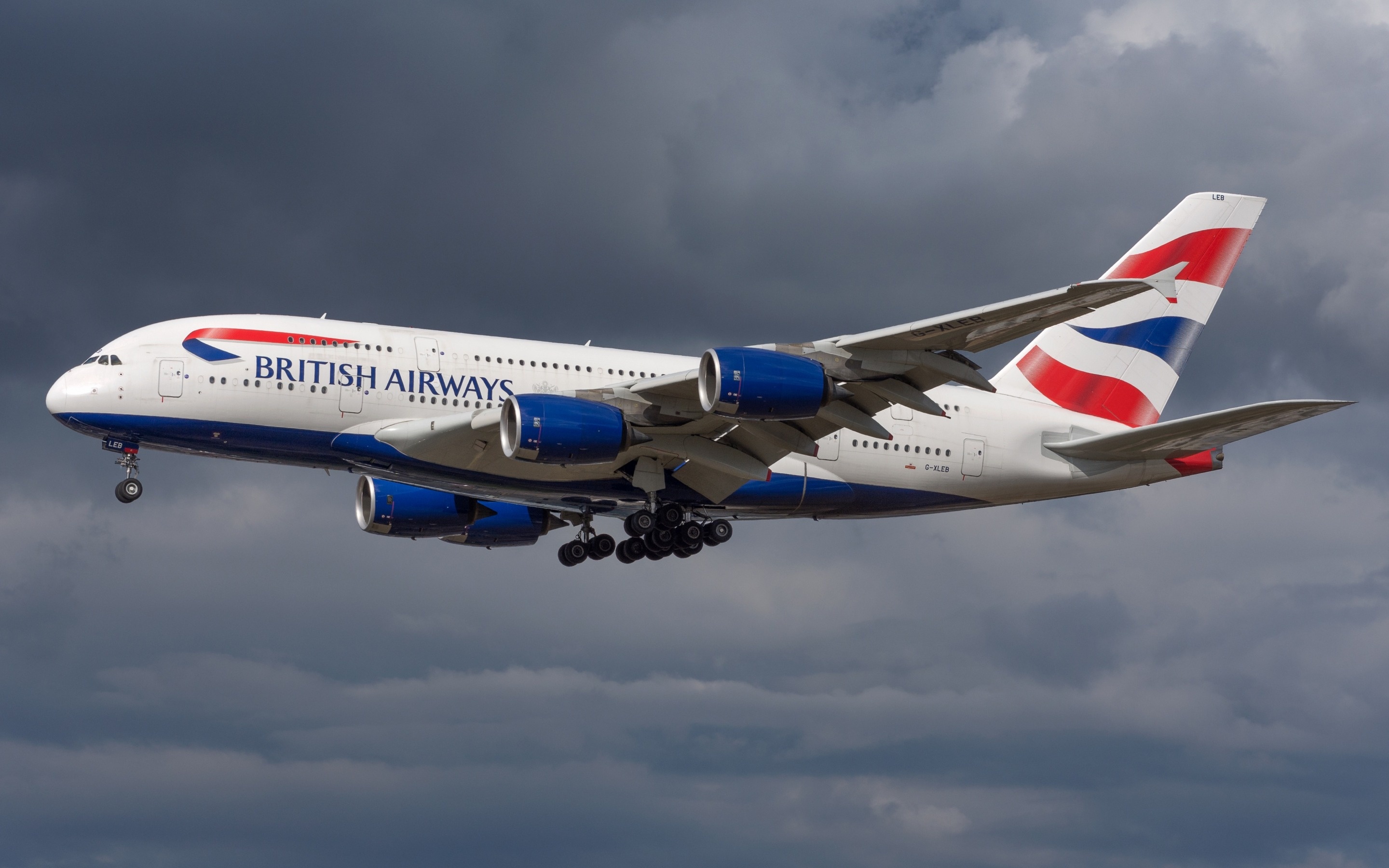 Airbus A380, Passenger plane, British Airways, Plane travel, 2880x1800 HD Desktop