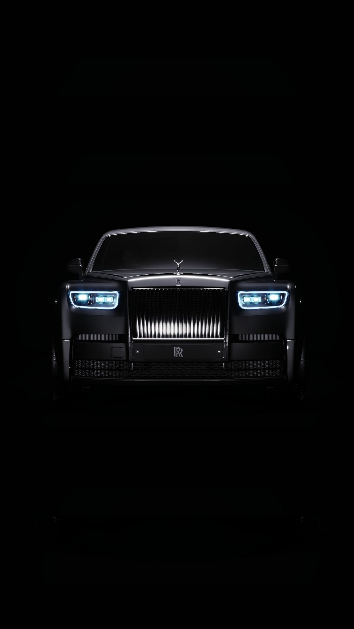 Rolls Royce front, Striking presence, Automotive elegance, Iconic grill design, 1440x2560 HD Phone