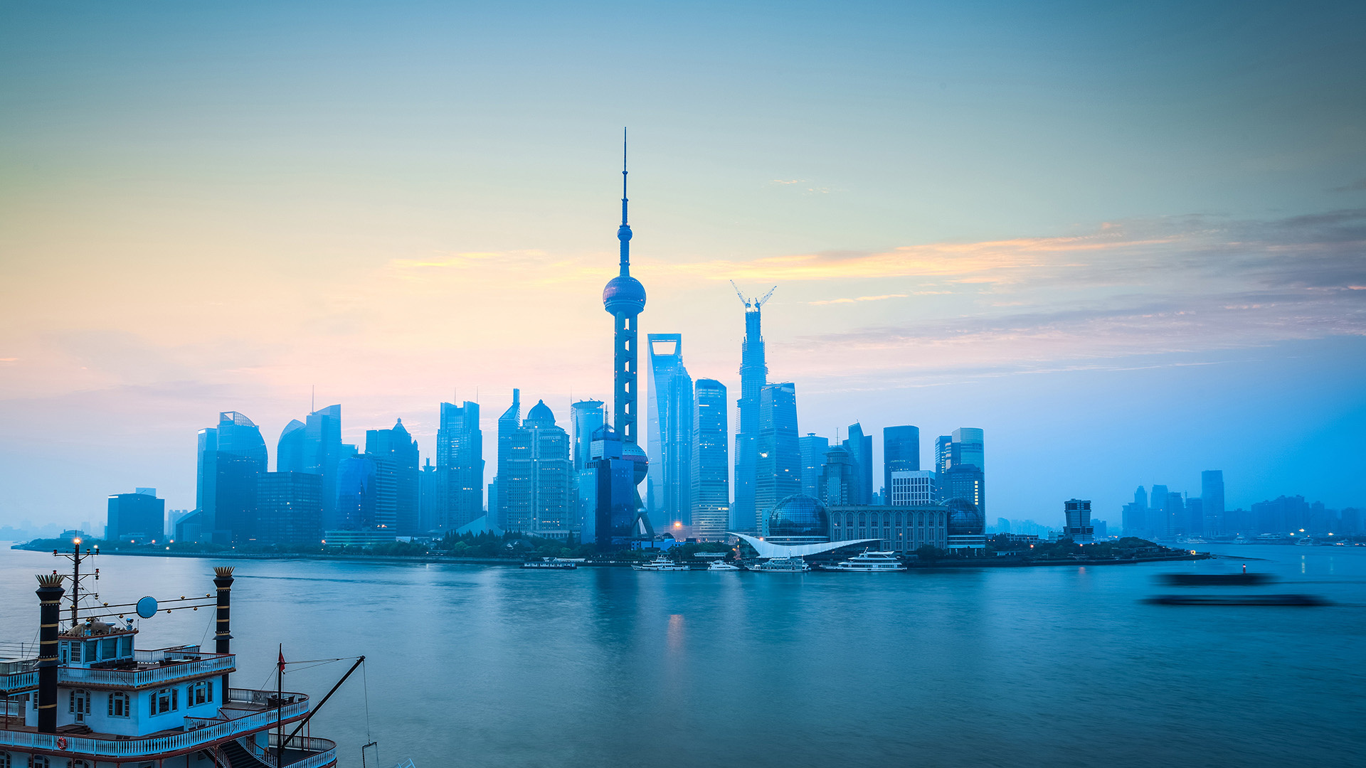 Shanghai Skyline, Skyline at dawn, Captivating view, Free stock photo, 1920x1080 Full HD Desktop
