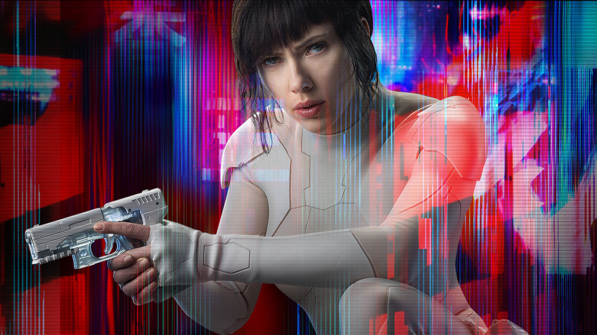 Ghost in the Shell (Movie): Scarlett Johansson in an American science fiction film that premiered in Tokyo on March 16, 2017. 1920x1080 Full HD Wallpaper.