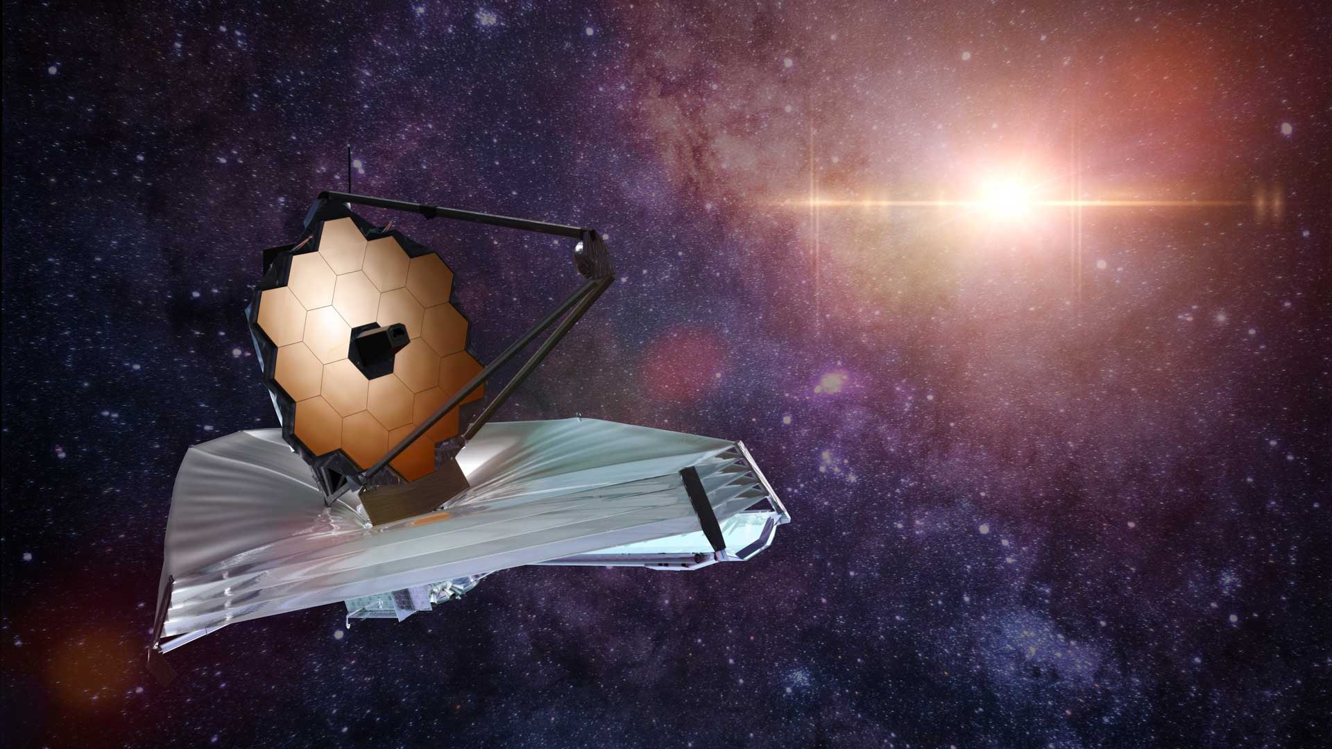 James Webb Telescope, Deployment process, Space rover, Alignment continues, 1920x1080 Full HD Desktop