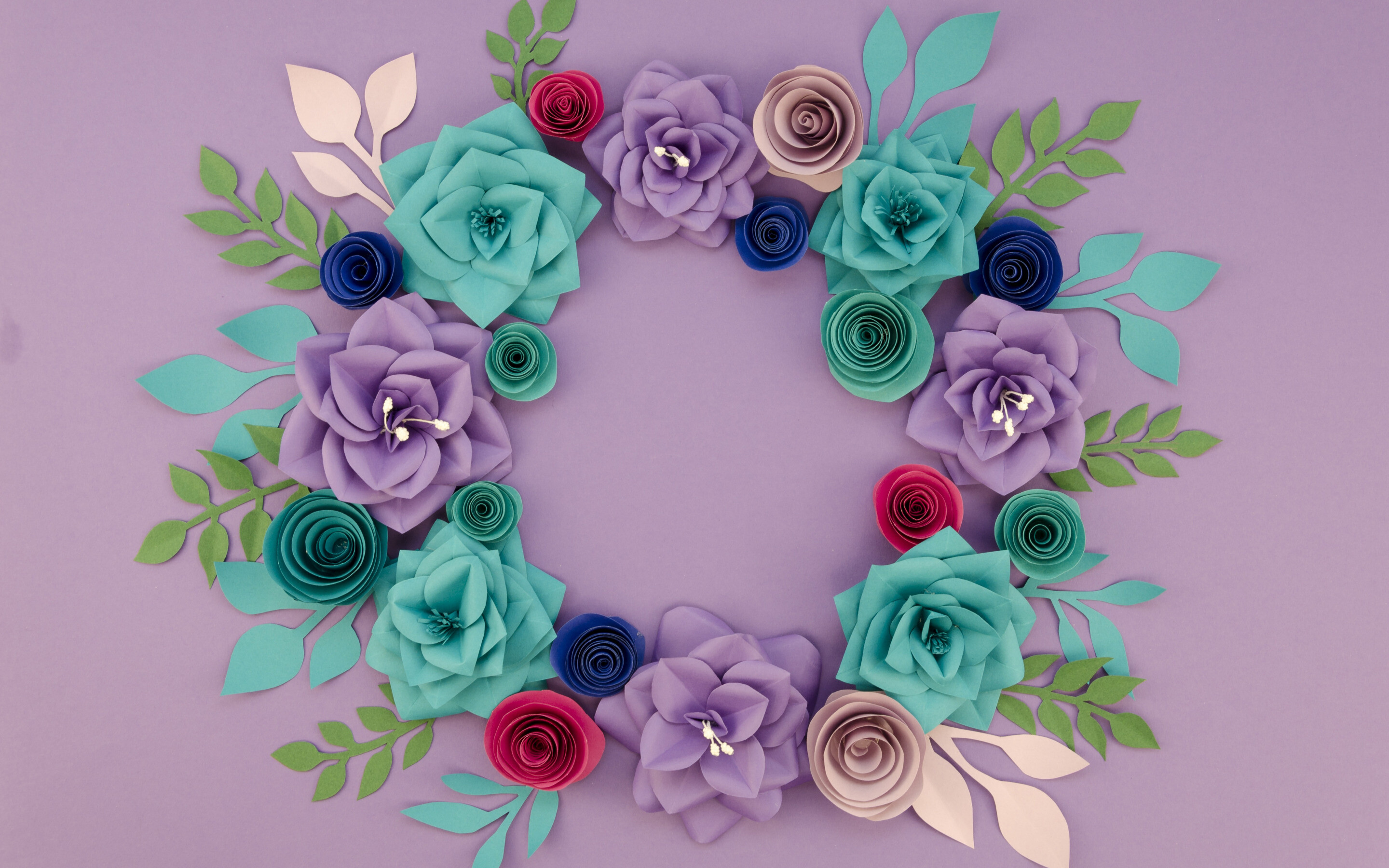 Flower wreath frame, Floral concept, Colorful backgrounds, Vibrant flowers, 2880x1800 HD Desktop