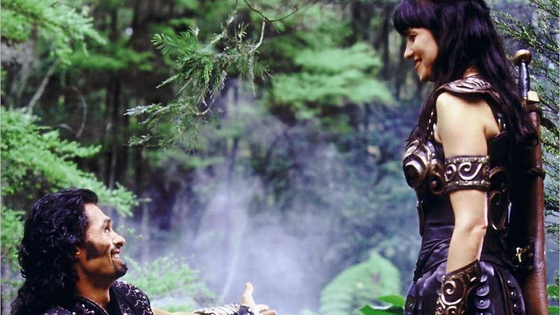 Xena: Warrior Princess (TV Series): Lucy Lawless, A New Zealand actress who played the main role in a popular show. 1920x1080 Full HD Background.