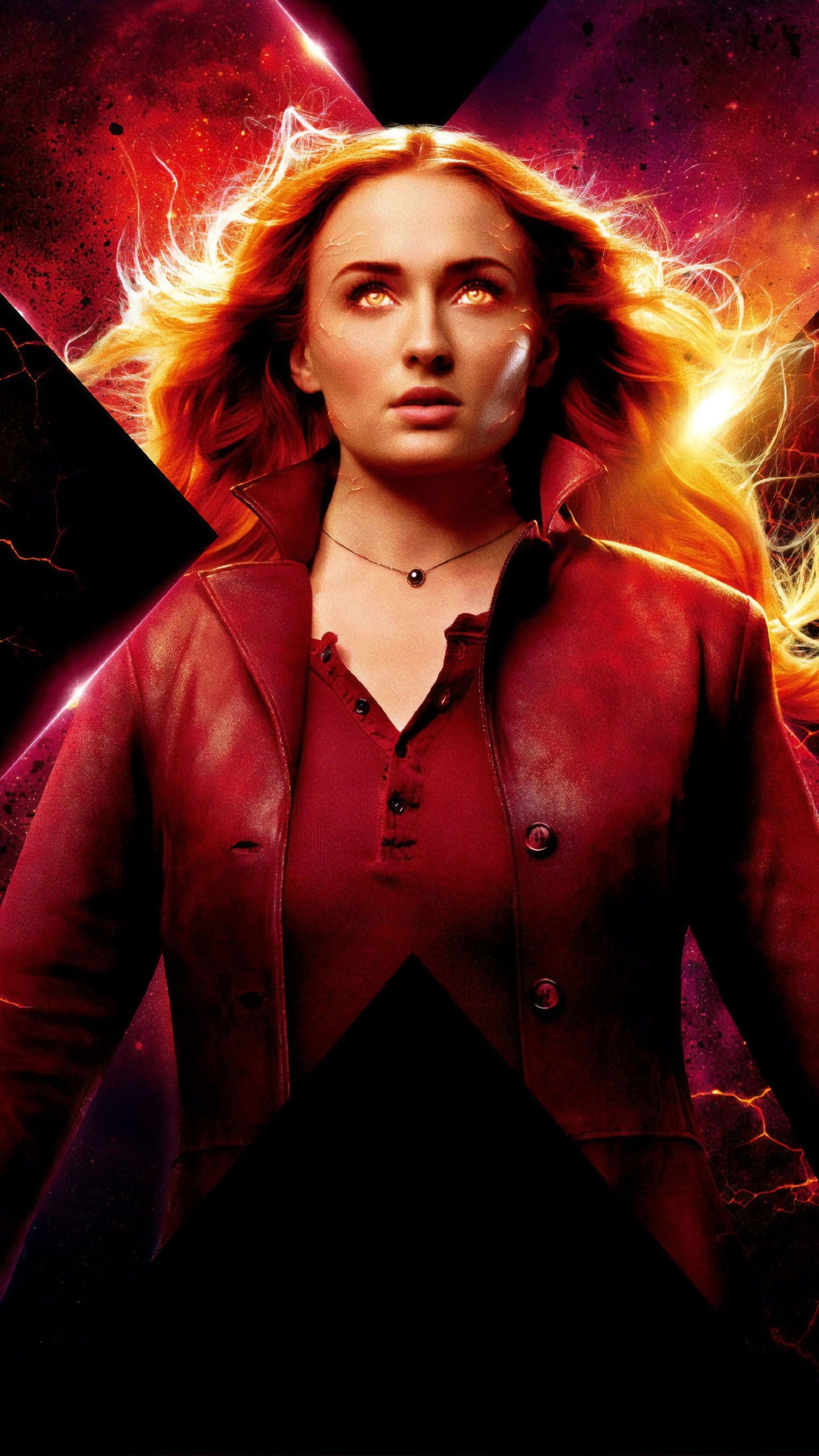 Dark Phoenix, Sophie Turner, X-Men, Wallpaper, 1440x2560 HD Handy