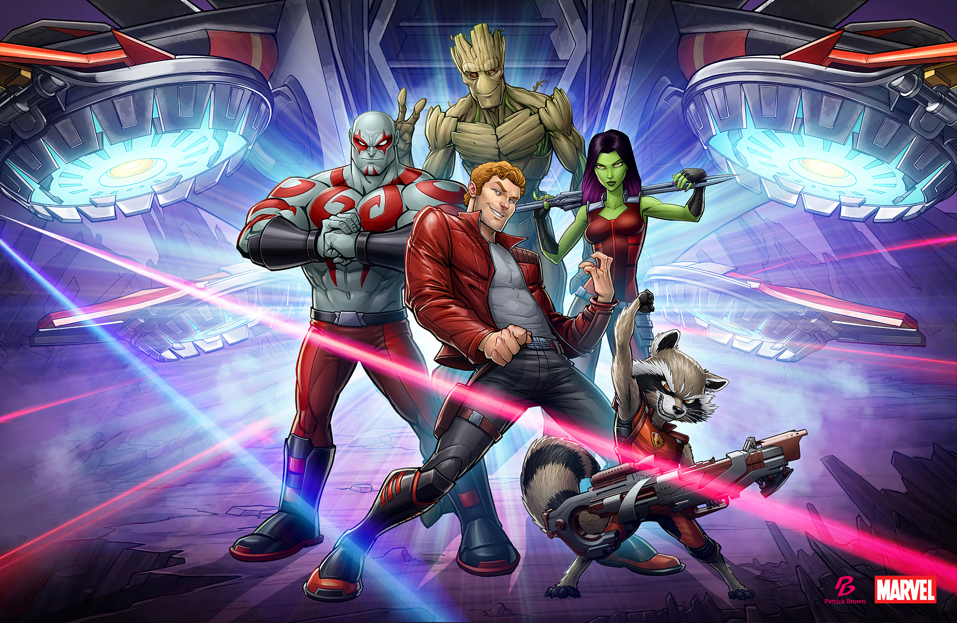 Drax the Destroyer, Gamora, Groot, Guardians of the Galaxy, 3200x2090 HD Desktop
