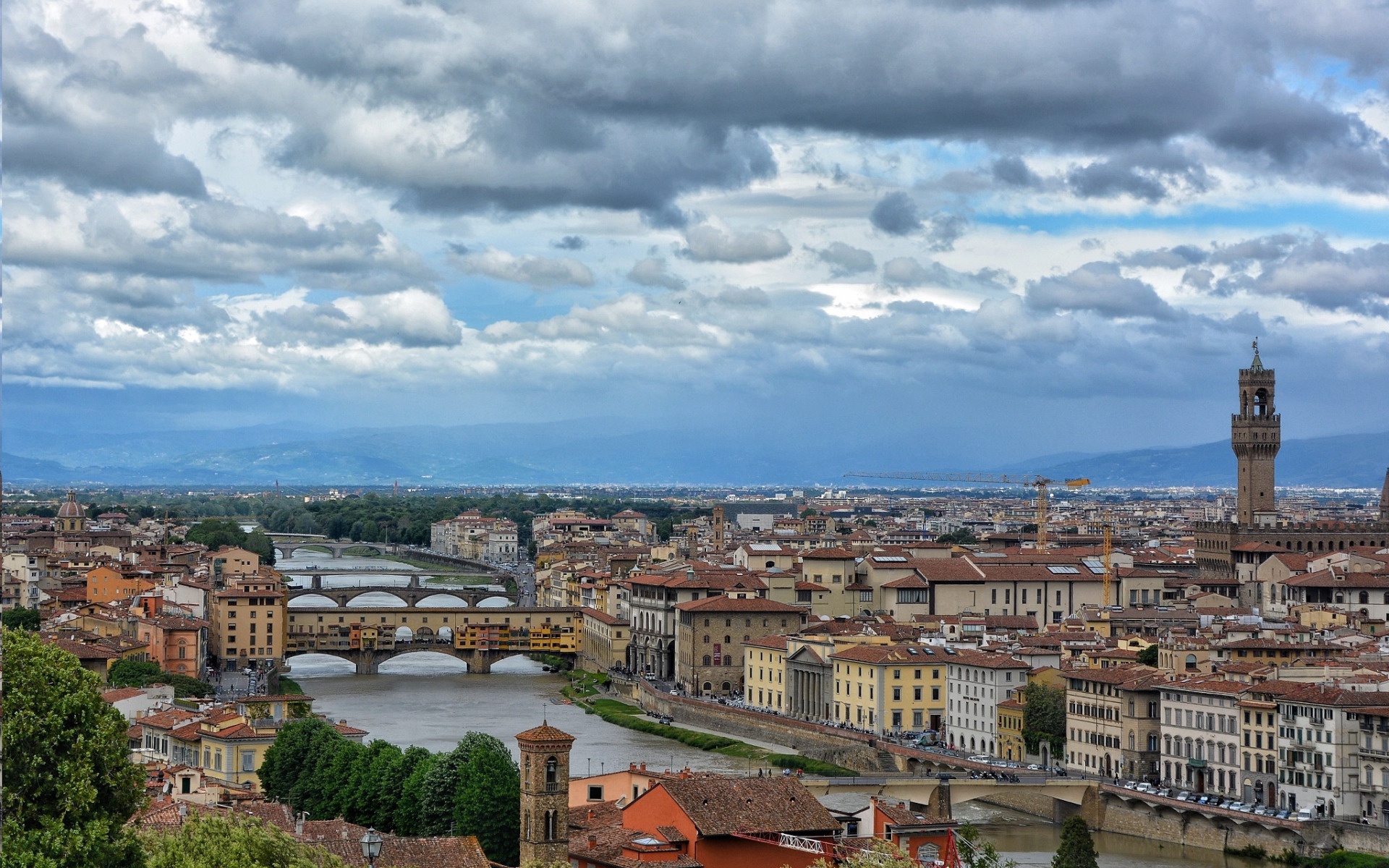 Brücken in der Stadt Florenz, 1920x1200 HD Desktop
