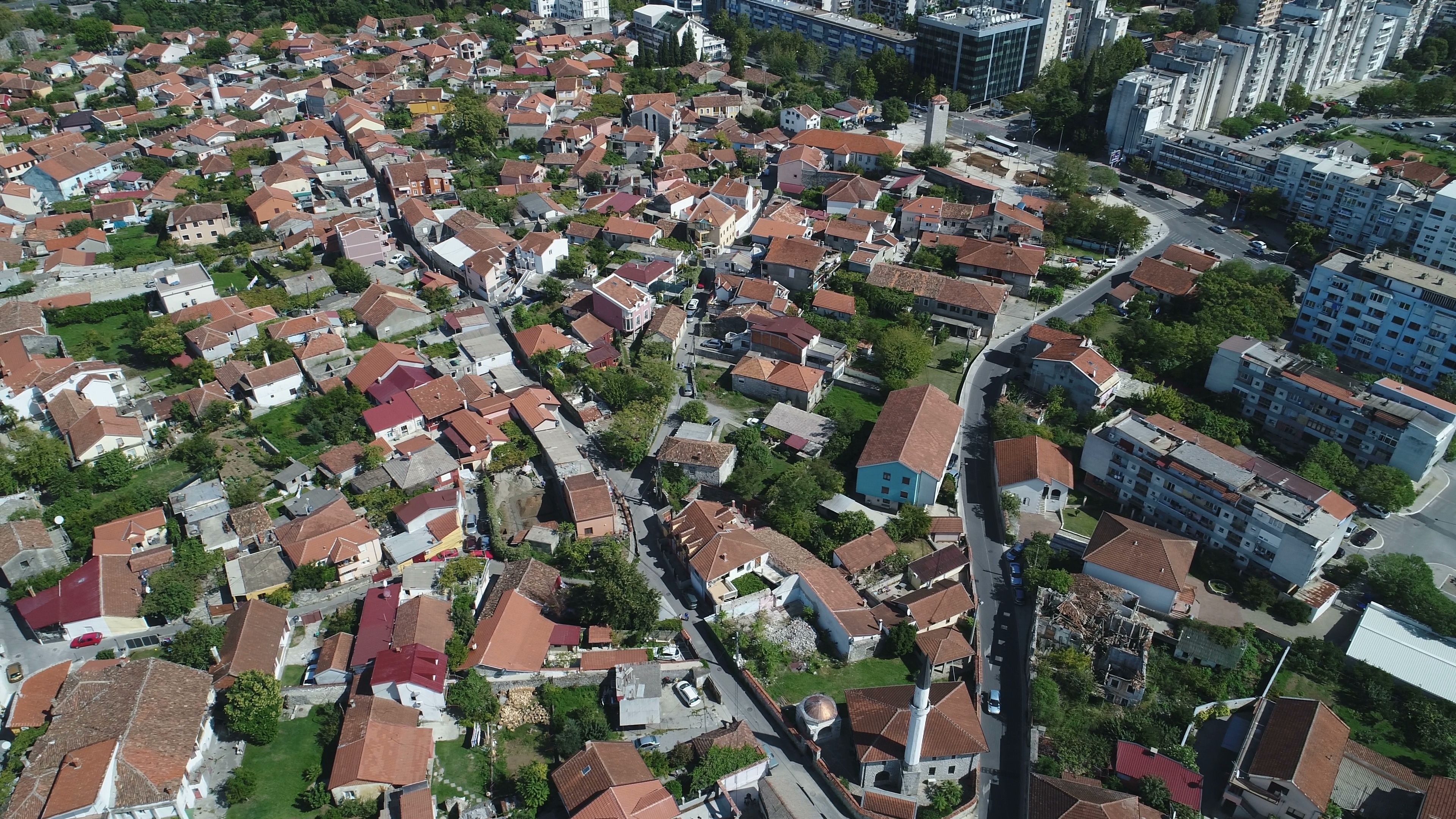 Residential neighborhood in Podgorica, Montenegro, Aerial view, Drone shot, 3840x2160 4K Desktop