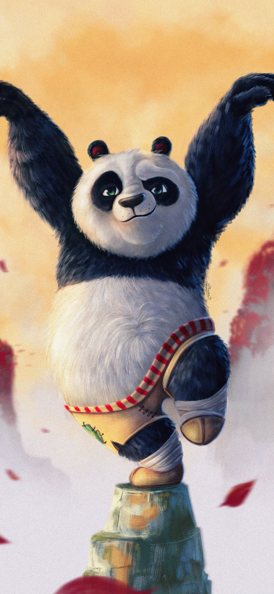 Panda: Known for distinct black-and-white markings. 1130x2440 HD Wallpaper.