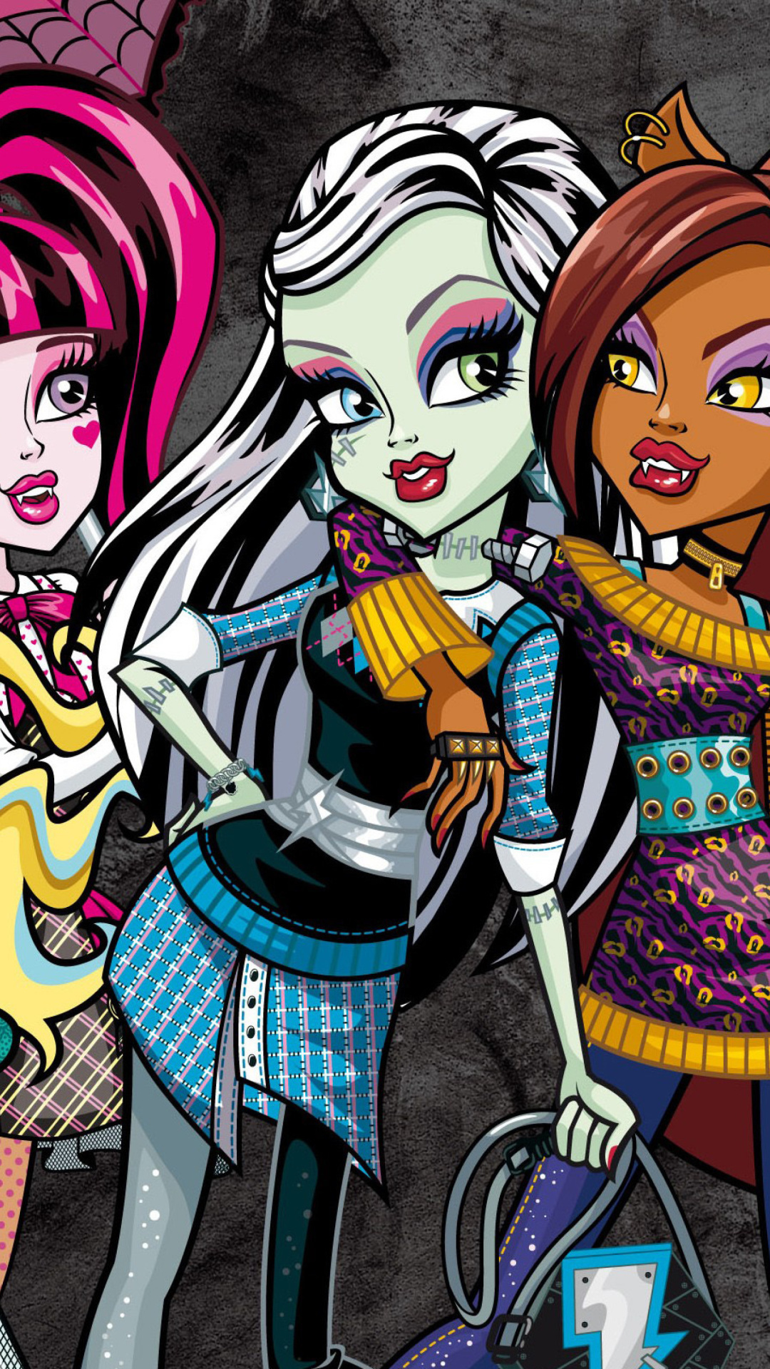 Monster High: The series based on the iconic toy franchise, Nickelodeon, Mattel. 1080x1920 Full HD Background.