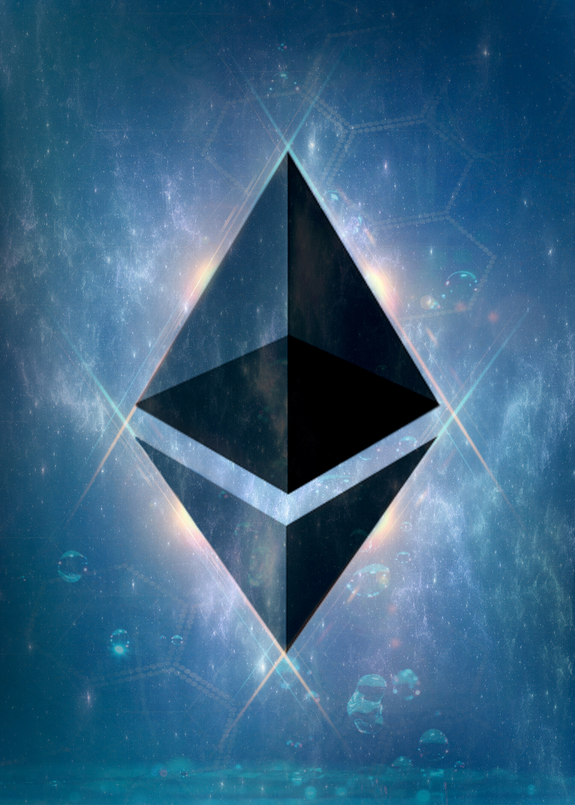 Cryptocurrency: ETH, The world's second-largest crypto by market capitalization after Bitcoin. 1920x2690 HD Background.