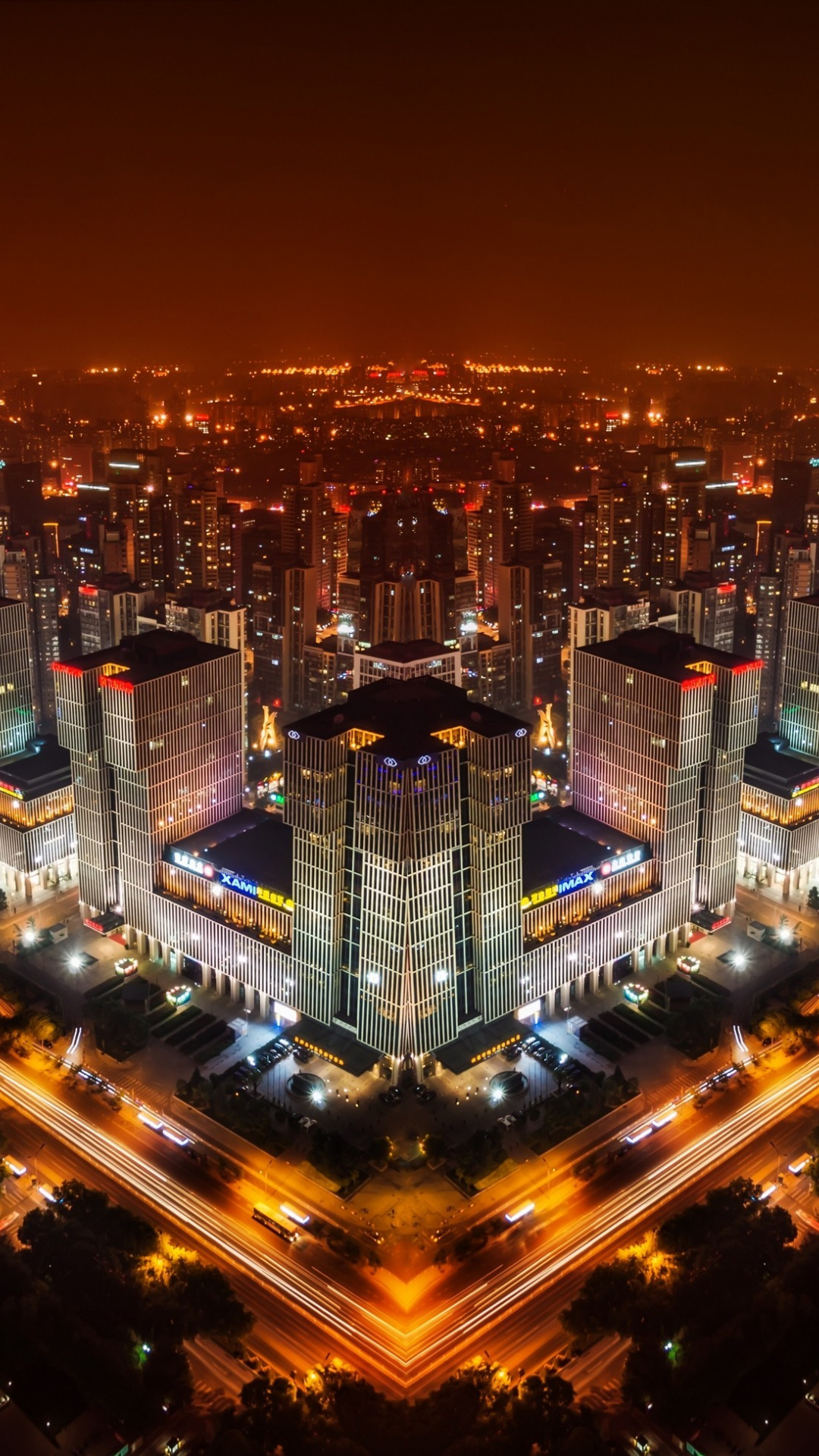 Nighttime scenery, Urban lights, Vibrant city, Beijing at night, 1080x1920 Full HD Phone