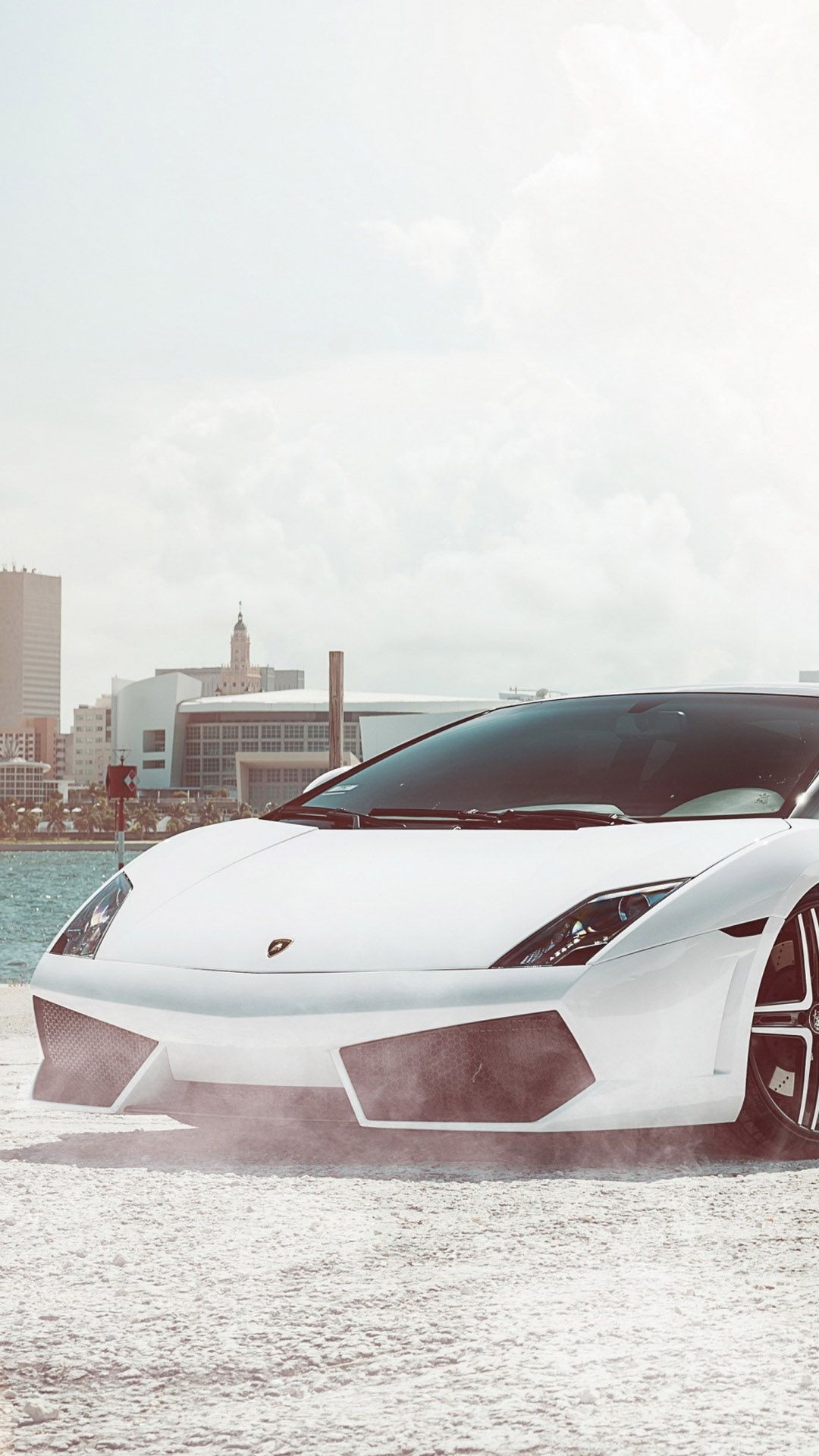 Supercar silhouette, White Lamborghini, iPhone wallpaper, Car wallpaper, 1080x1920 Full HD Handy