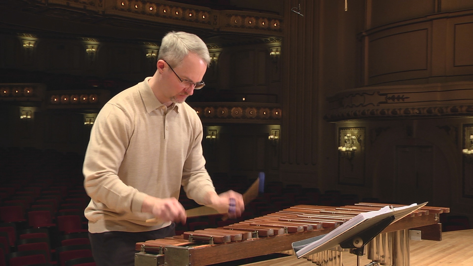 Xylophone: Idiophone, William James, Professional Percussionist, St. Louis Symphony Orchestra. 1920x1080 Full HD Background.