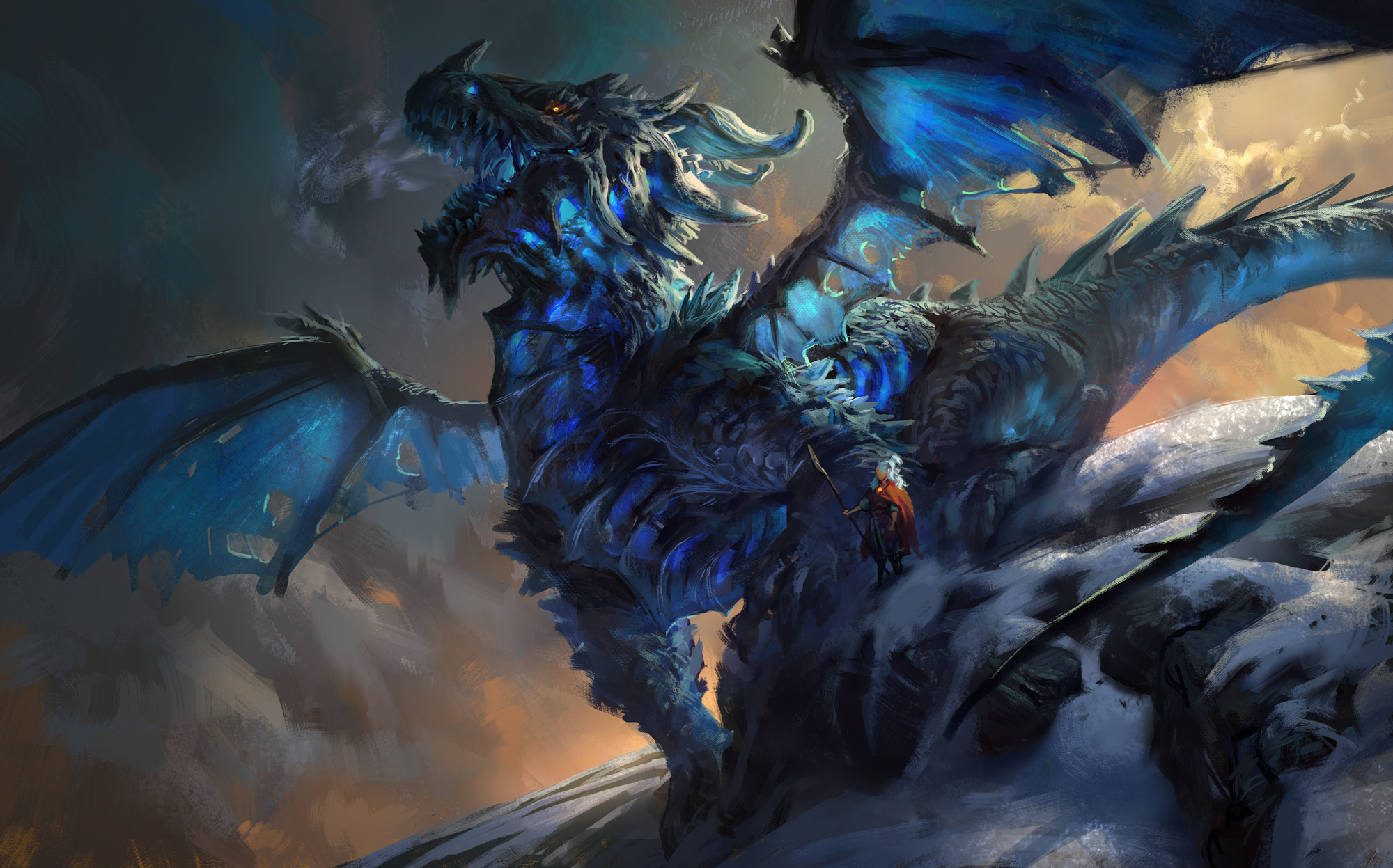 Ice Dragon, Frozen beast, Dark dragon, Icy wallpapers, 2000x1250 HD Desktop