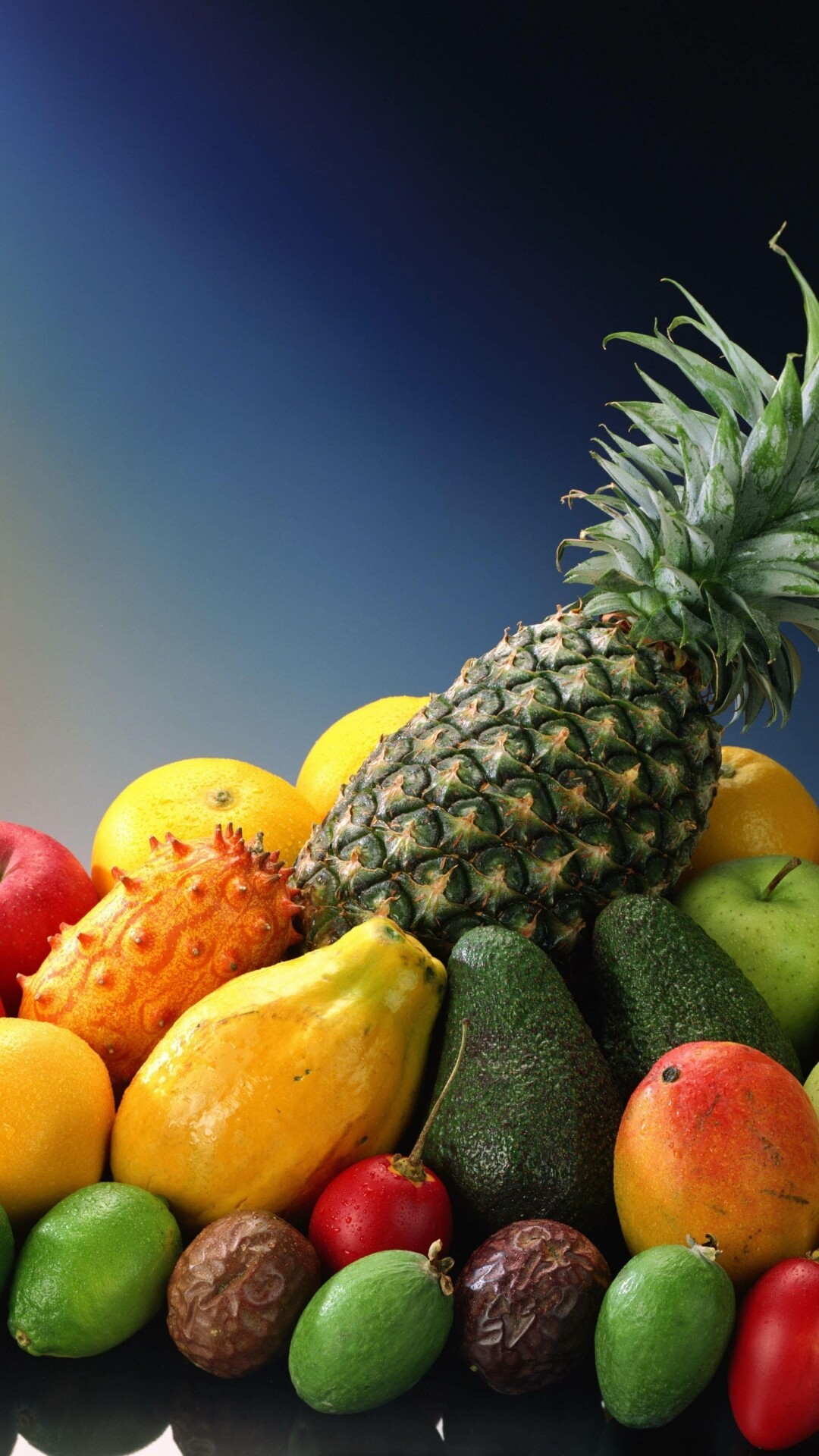Fruit: Tropical fruits, grown in hot and humid regions. 1080x1920 Full HD Background.