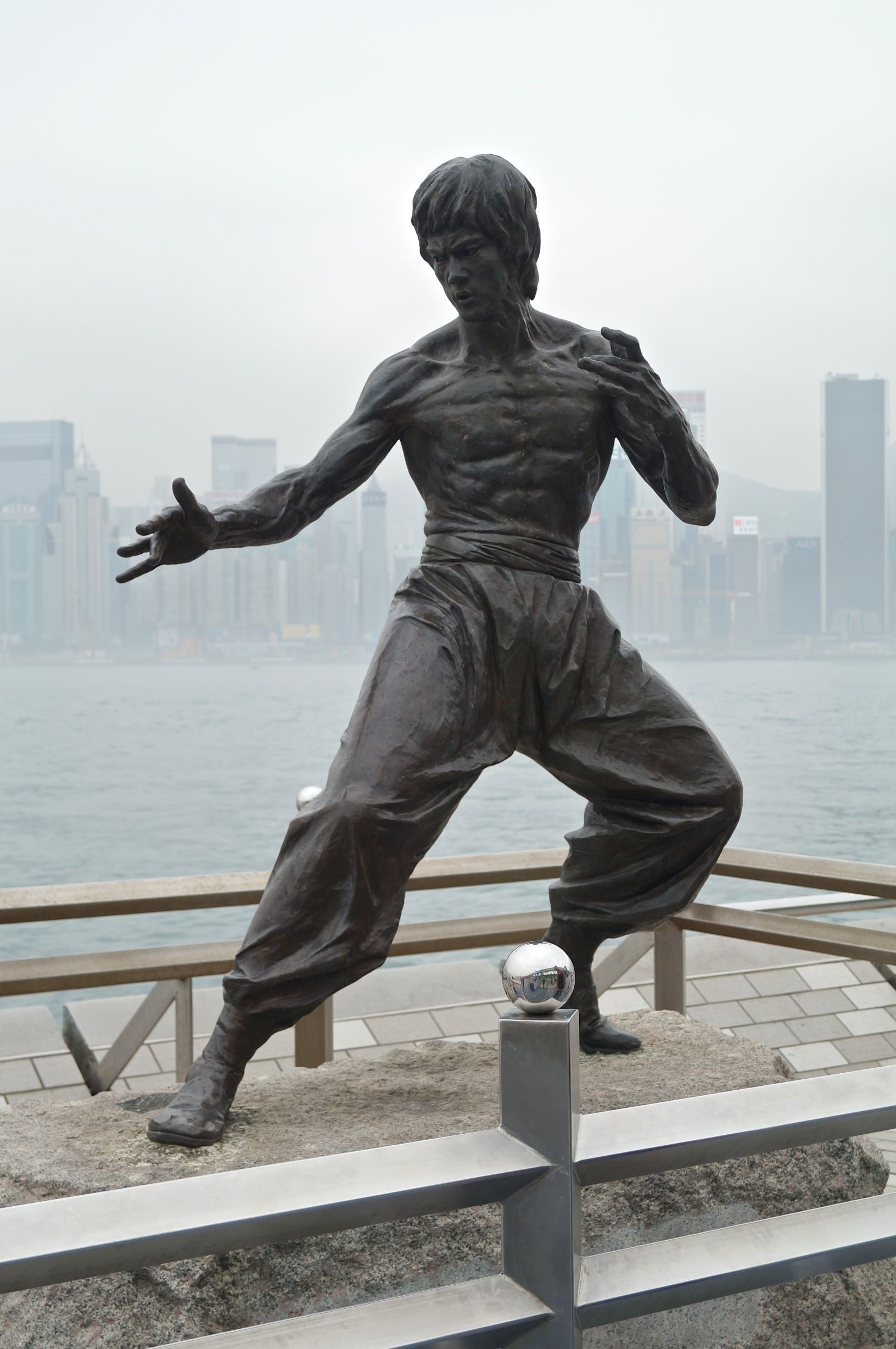 Bruce Lee statue, Avenue of Stars, Hong Kong, Movie legend, 1640x2460 HD Phone