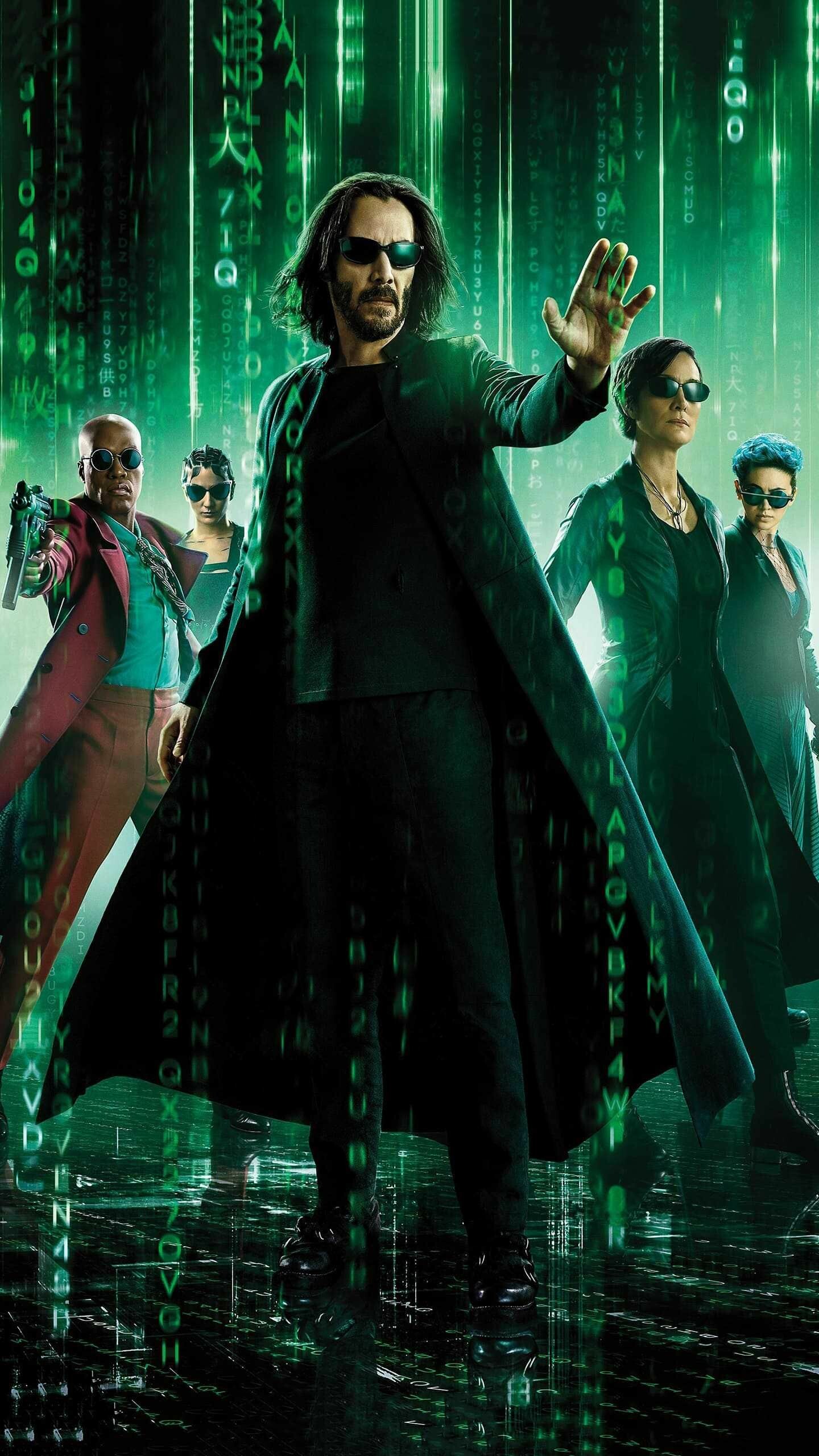 The Matrix Resurrections: Keanu Reeves, Movies, The film began production under the code name "Project Ice Cream". 1440x2560 HD Background.