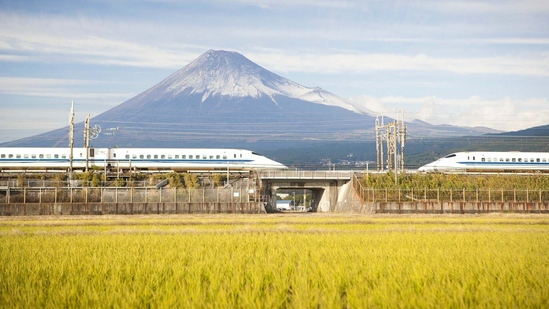 Bullet Train, Mount Fuji, Shinkansen trains, Blazblue wallpapers, 1920x1080 Full HD Desktop