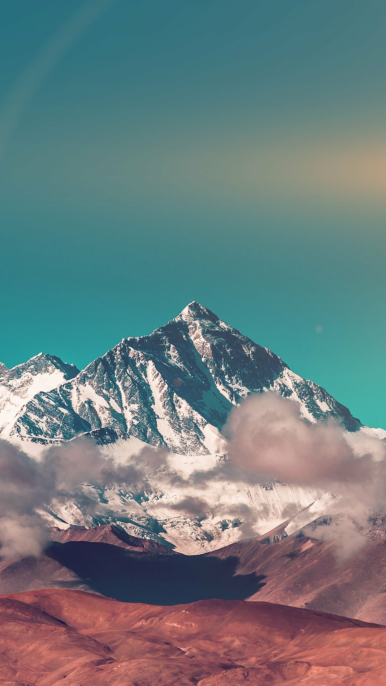 Mount Everest: Highest peak, sits on the crest of the Great Himalayas in Asia. 1250x2210 HD Background.