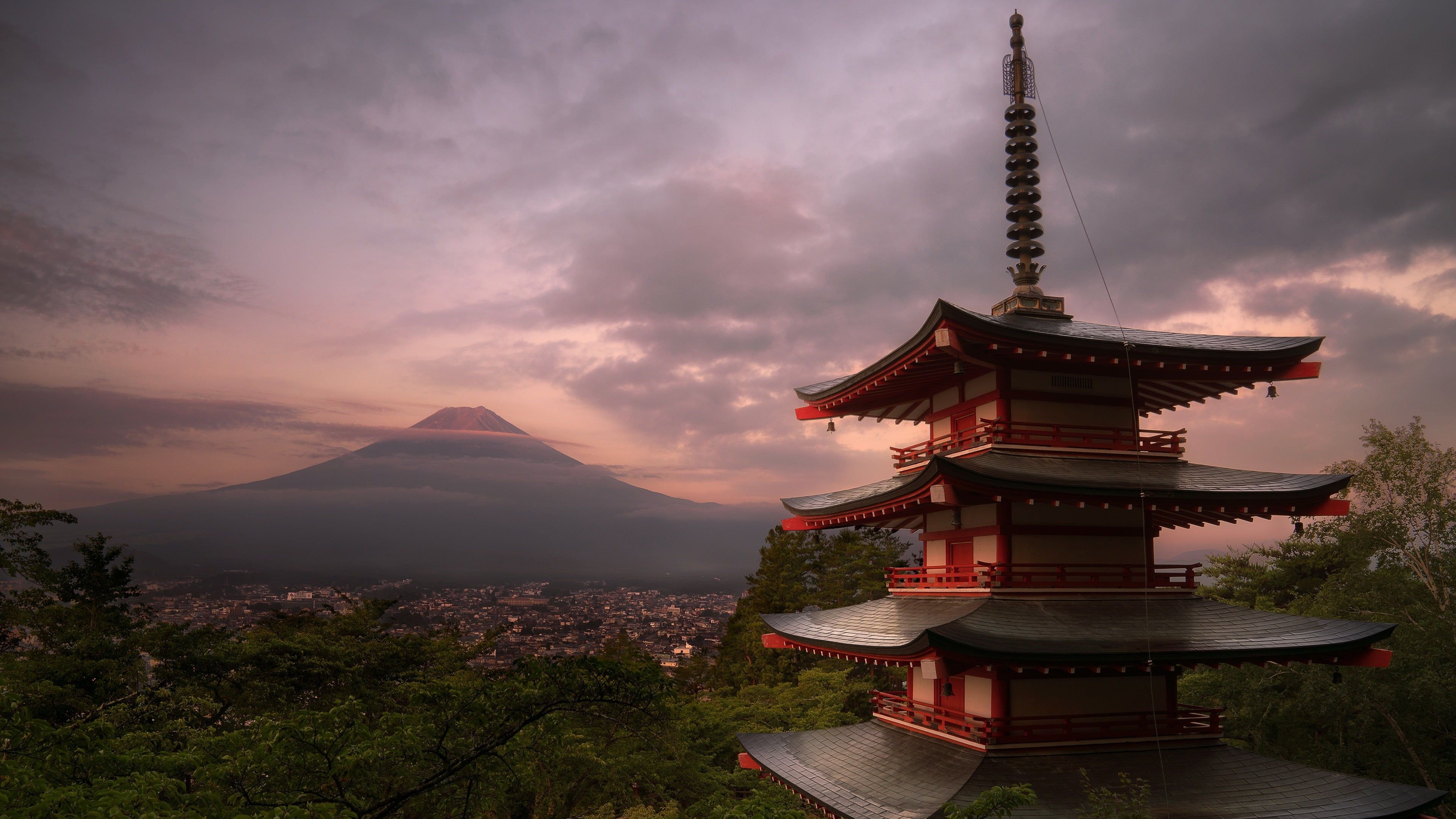 Asia, Japan chureito pagoda, Mt. Fuji, Asia, 3840x2160 4K Desktop