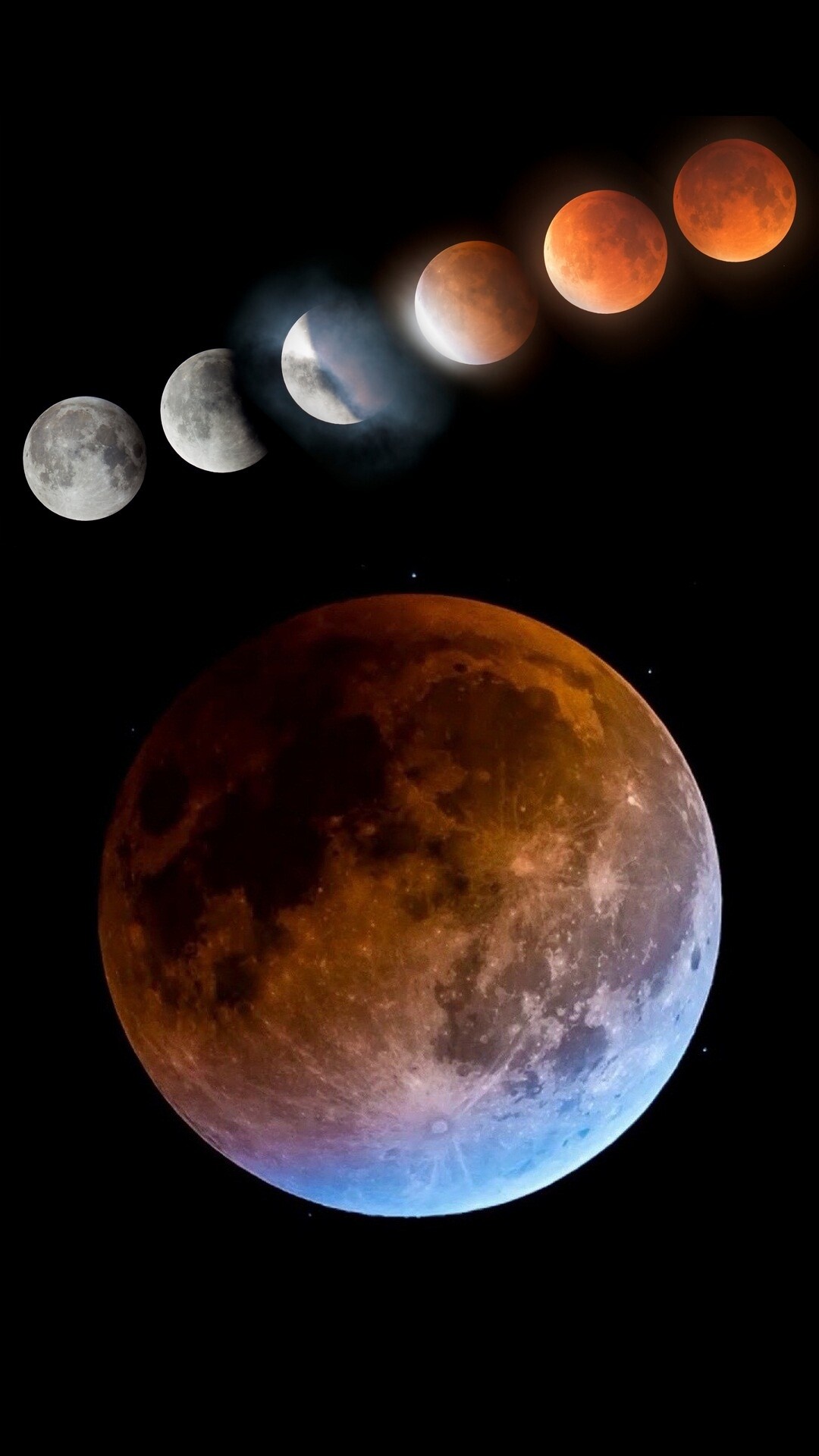 Mystical eclipse, Moonlit darkness, Lunar spectacle, Celestial enchantment, 1080x1920 Full HD Phone