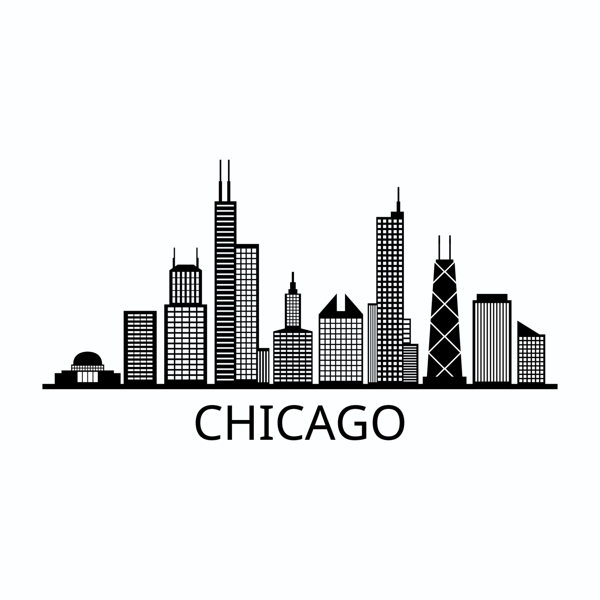 Chicago skyline, Hintergrund 1966939, Vektor kunst, Vecteezy, 1920x1920 HD Phone