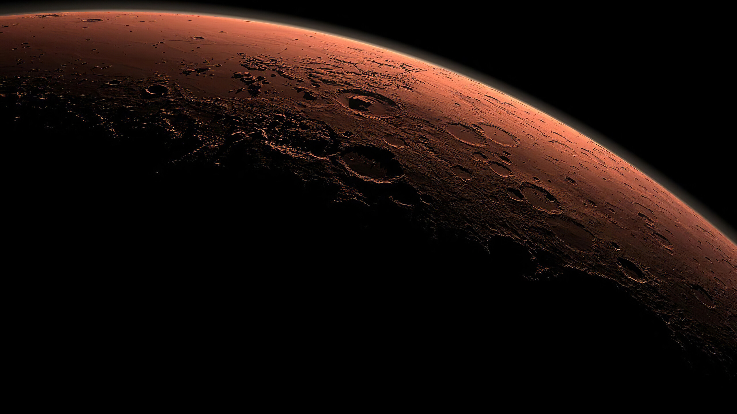 Mars: The second-smallest planet in our solar system. 2560x1440 HD Wallpaper.