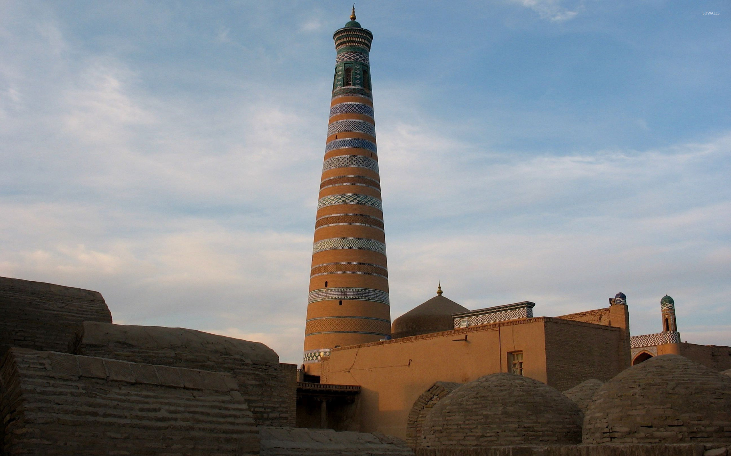 Uzbekistan, Islam Khodja minaret, Wallpaper world, Silk Road, 2560x1600 HD Desktop