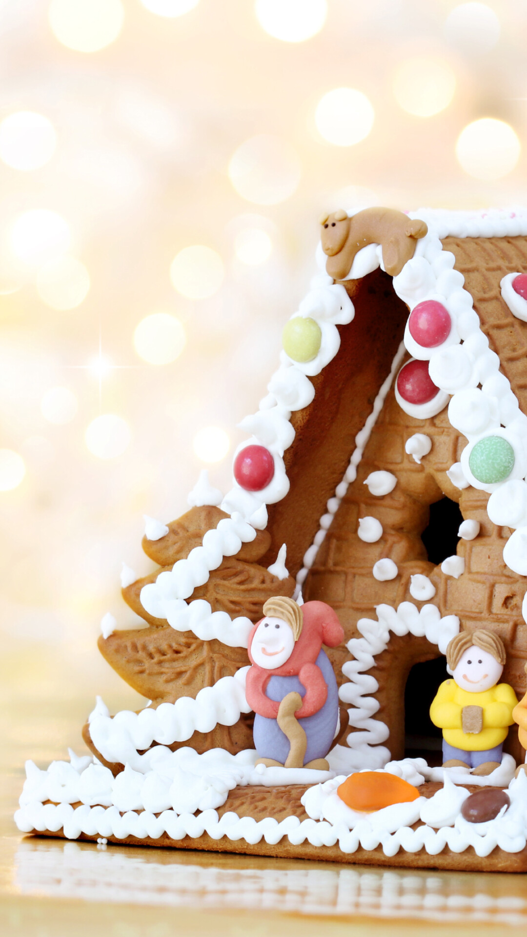 Gingerbread House: Figure-shaped gingerbread, Baked goods, Typically flavored with ginger, Creations elaborately detailed. 1080x1920 Full HD Wallpaper.