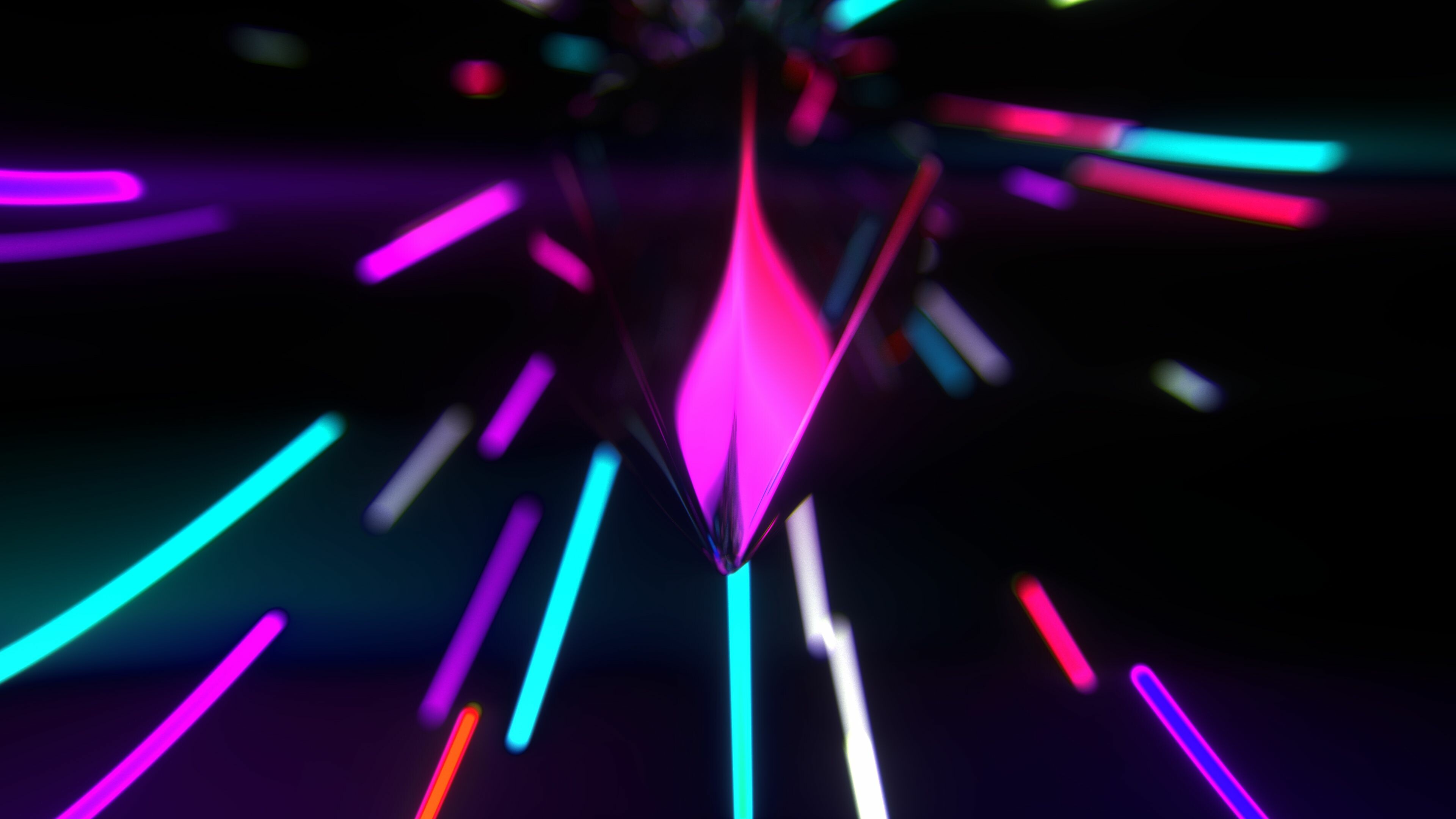 Neon: A combination of vibrant colors and simple shapes. 3840x2160 4K Background.