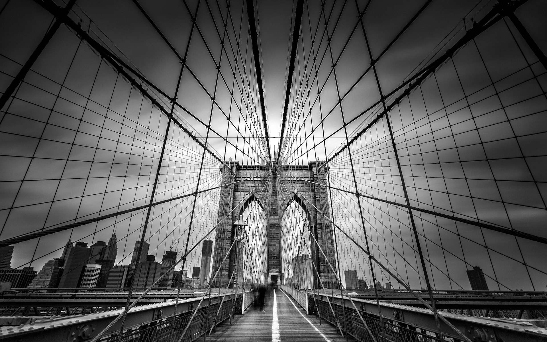 Brooklyn Bridge, Black and white, HD wallpapers, 1920x1200 HD Desktop