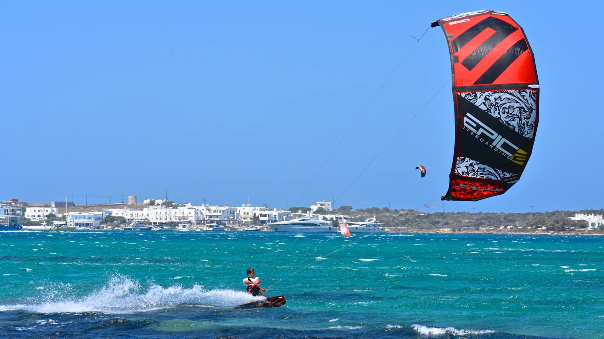 Kiteboarding: Tricks and aerials, A wake-style board with bindings, Foiling with a kite. 1920x1080 Full HD Wallpaper.